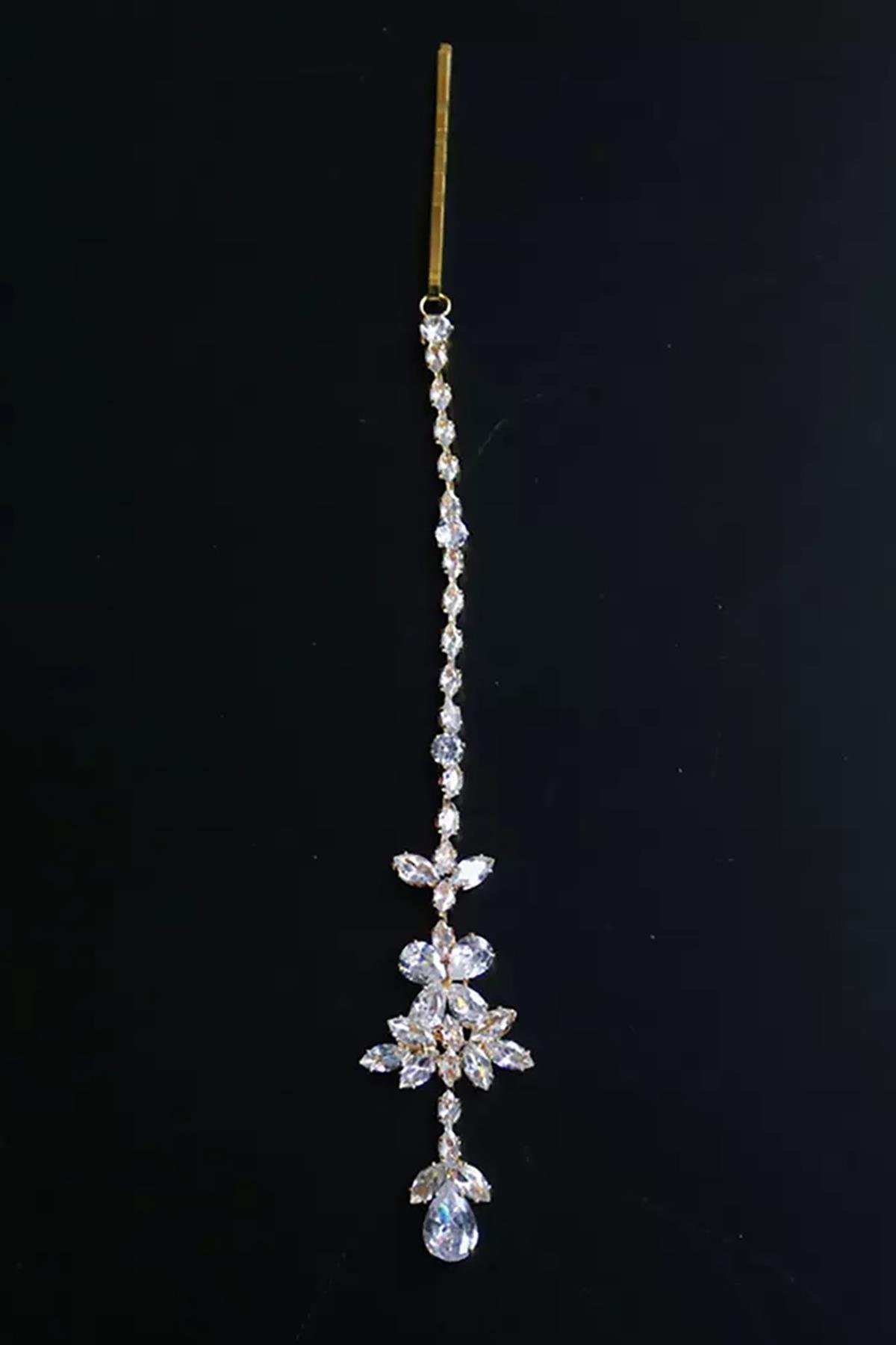 Altın Renk Taş Detaylı Saç Aksesuarı