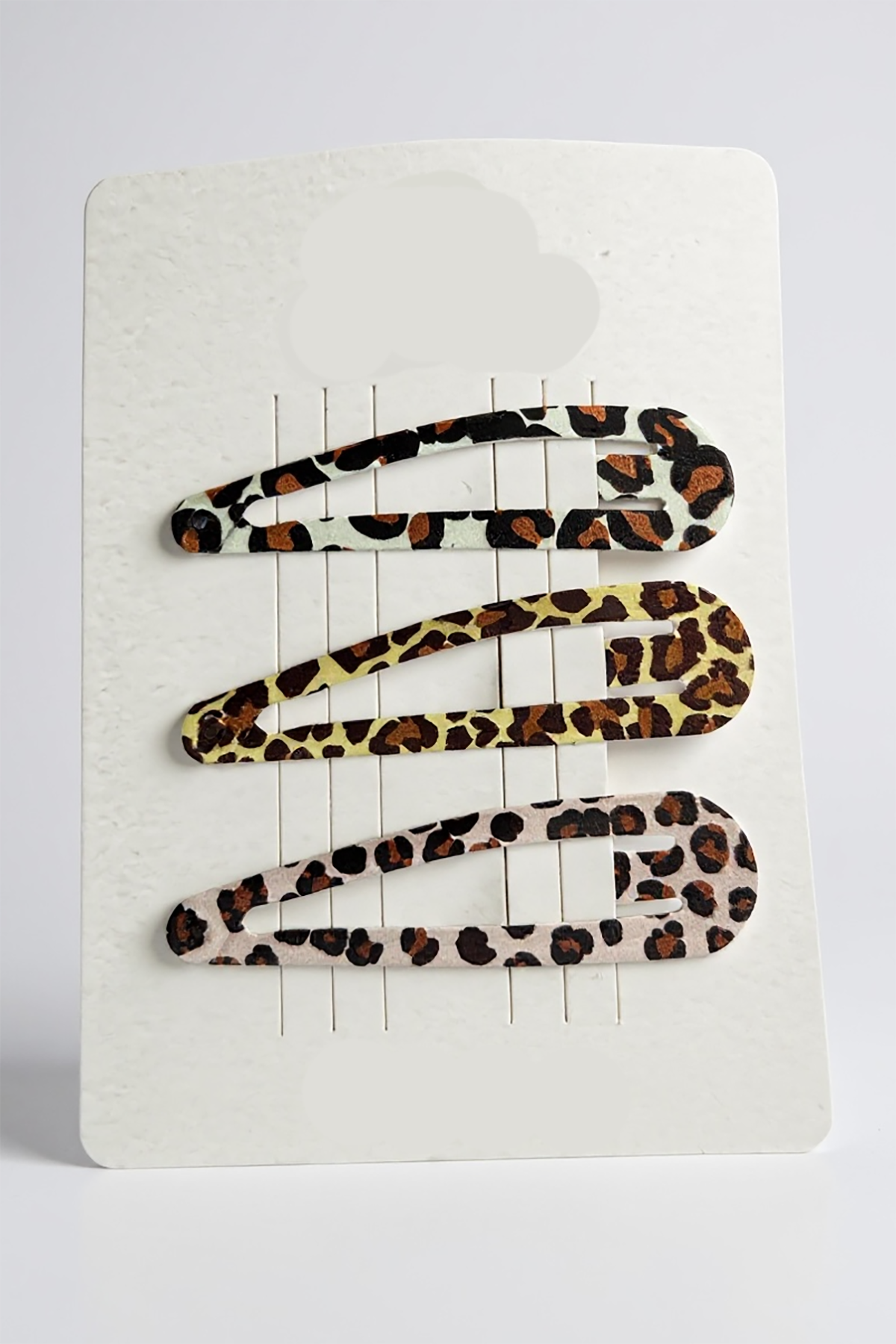 Karışık Renk Leopar Desenli Yan Toka