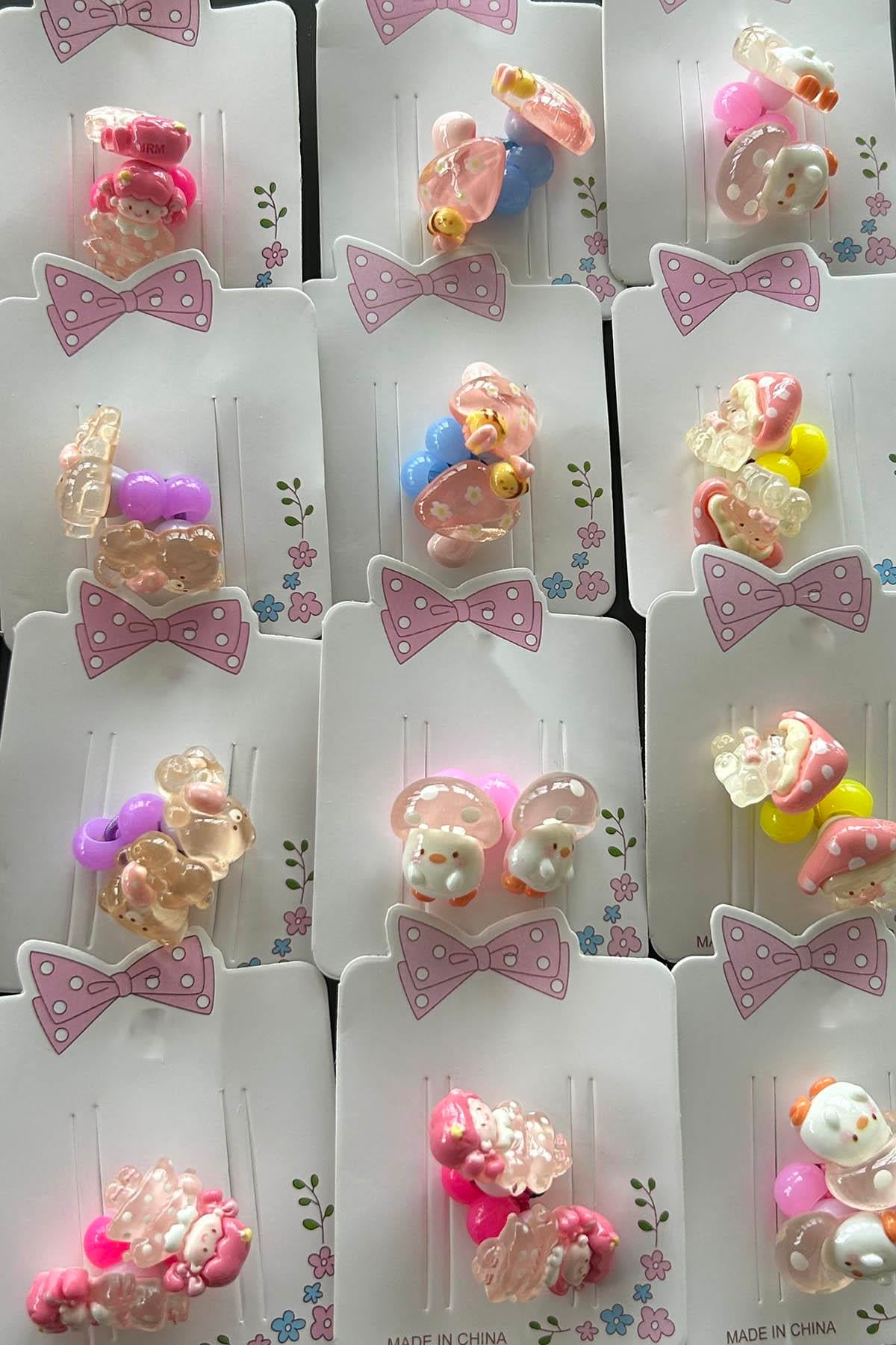 20li Karışık Renk Hayvan Figürlü Çocuk Toka Set