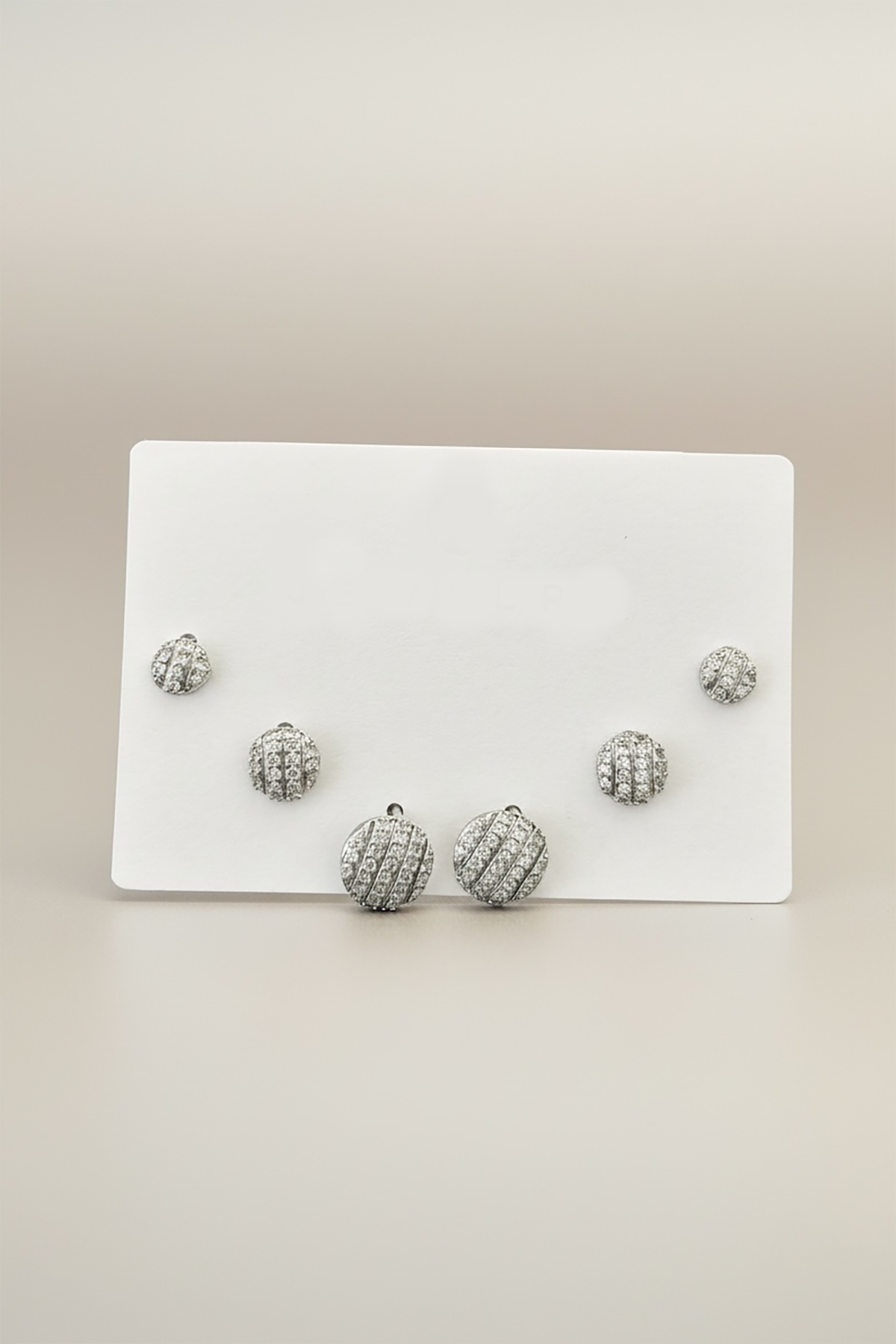 Gümüş Renk 6lı Taş Detaylı Set Küpe