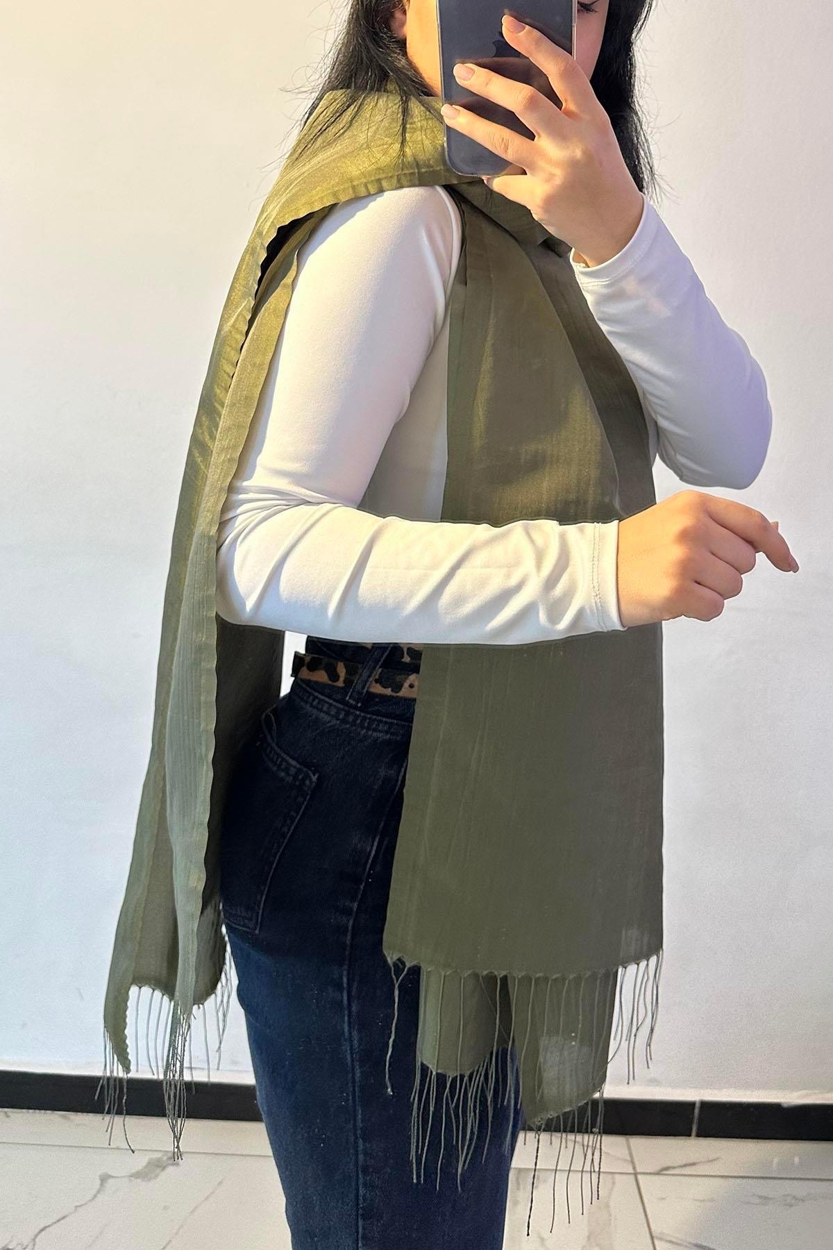 Yeşil Renk Tafta Şal