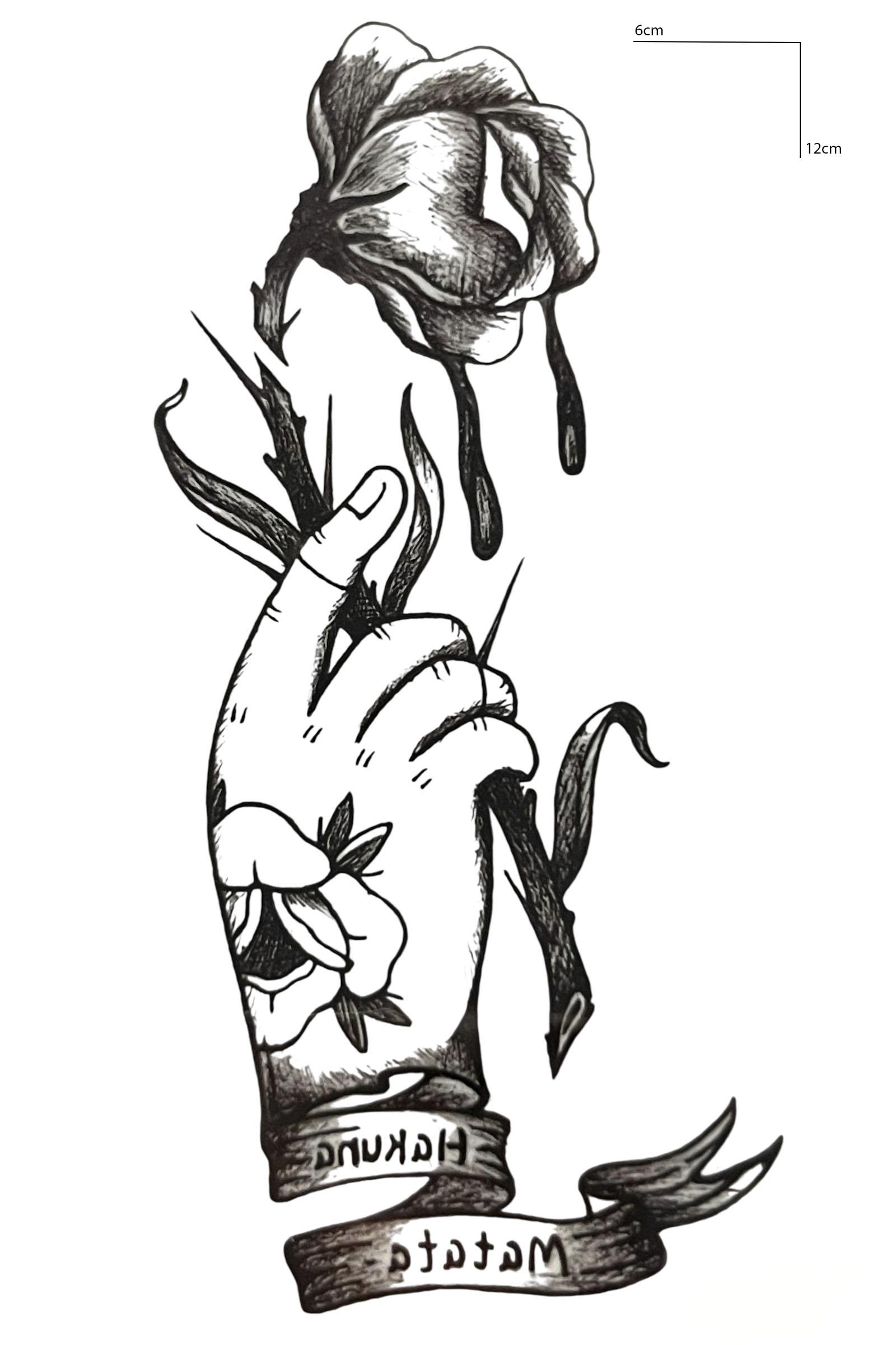 Geçici Çiçek Figürlü Mini Dövme Tattoo