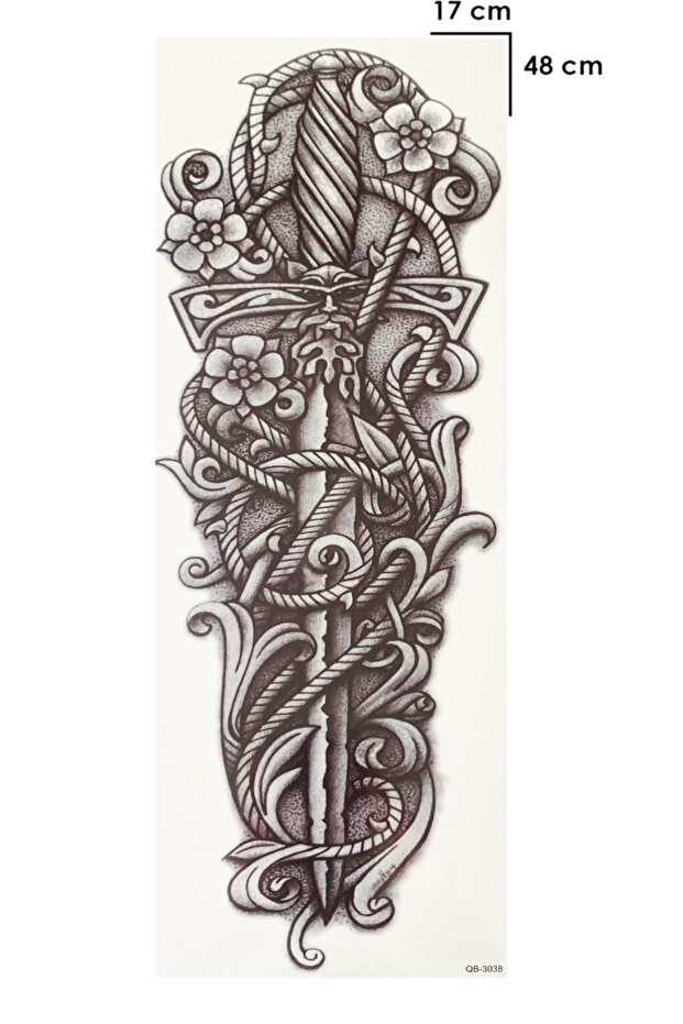 Kılıç Kol Dövme Geçici Tattoo