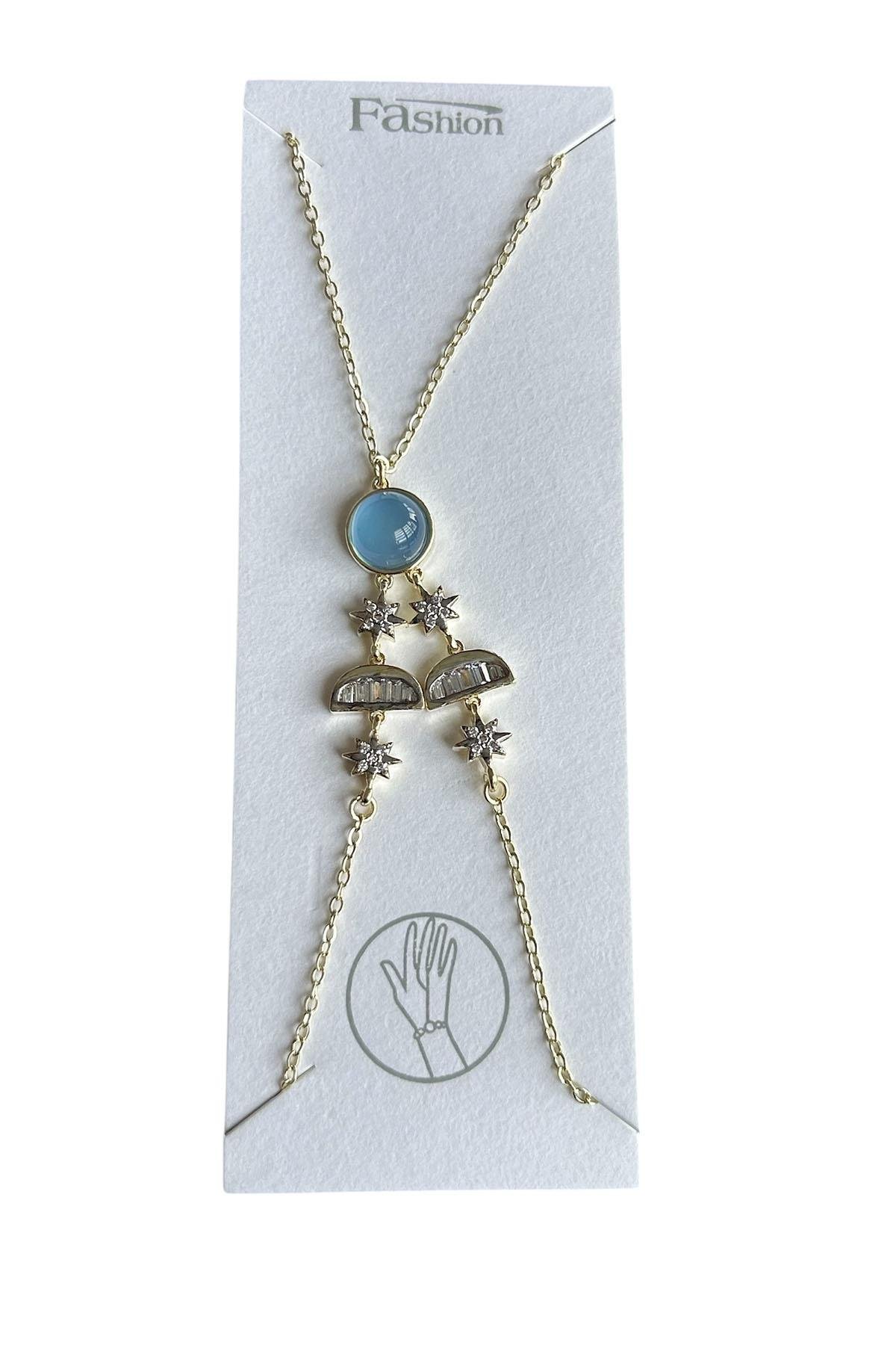 Altın Renk Taş Detaylı Altın Kaplama VİP Şahmeran