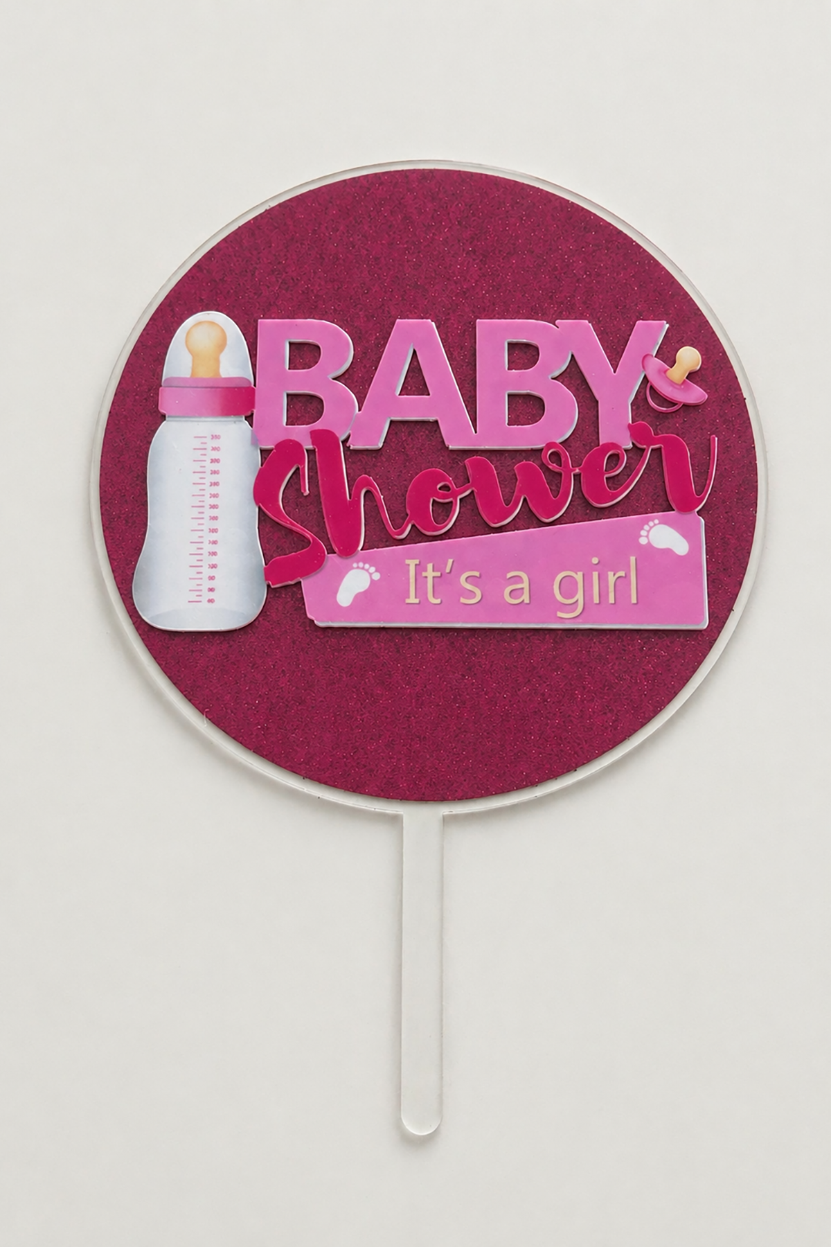 Pembe Renk Baby Shower Pasta Süsü
