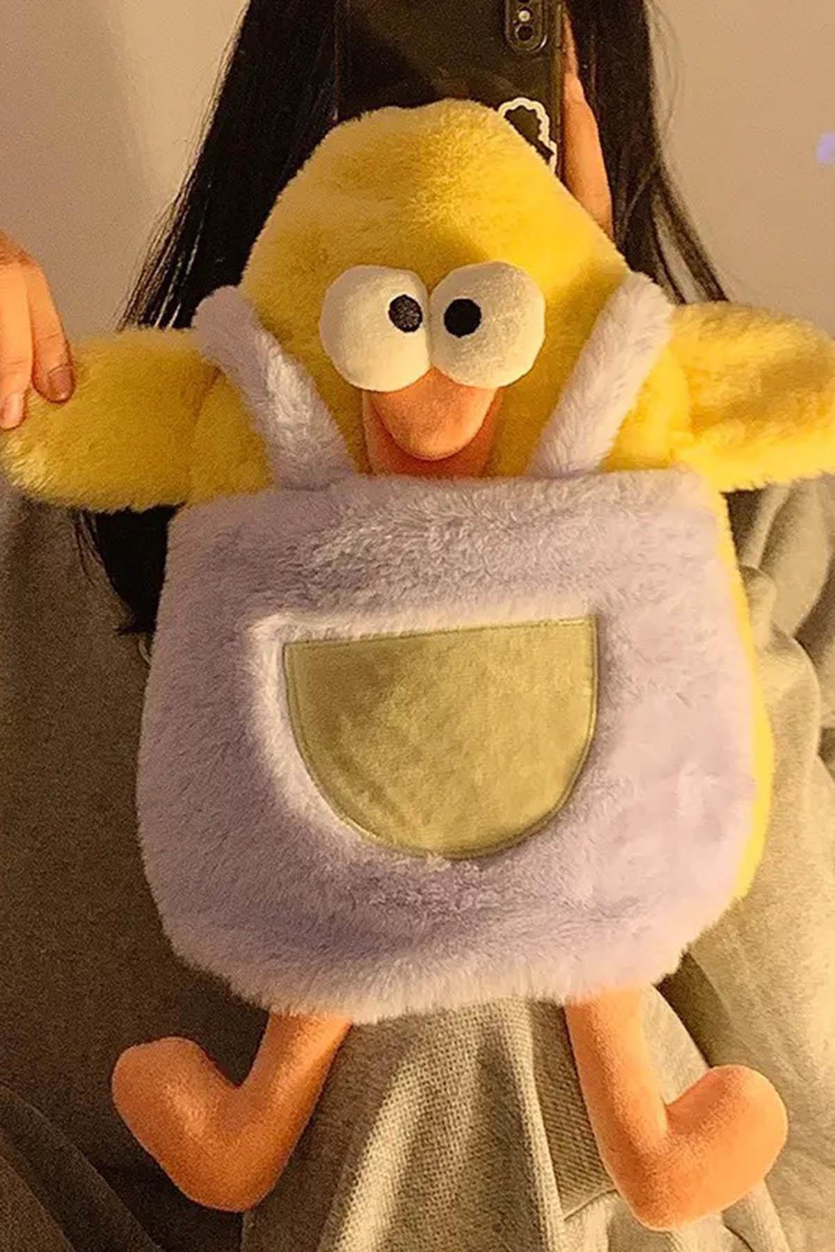 Karışık Renk Ördek Figürlü Peluş Sıcak Su Torbası
