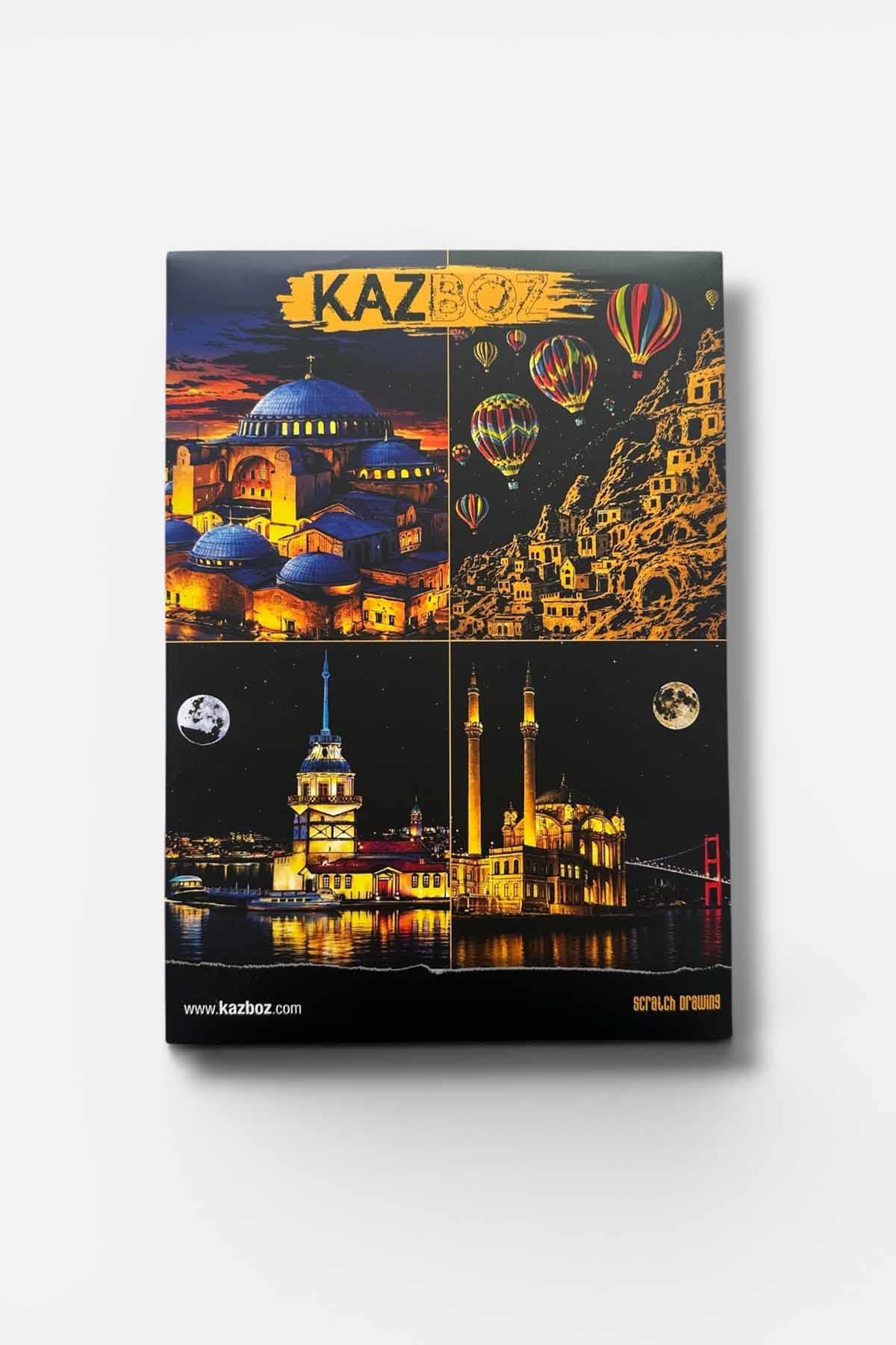 Manzara Temalı 4 Parça Kazıma Ve Etkinlik Seti