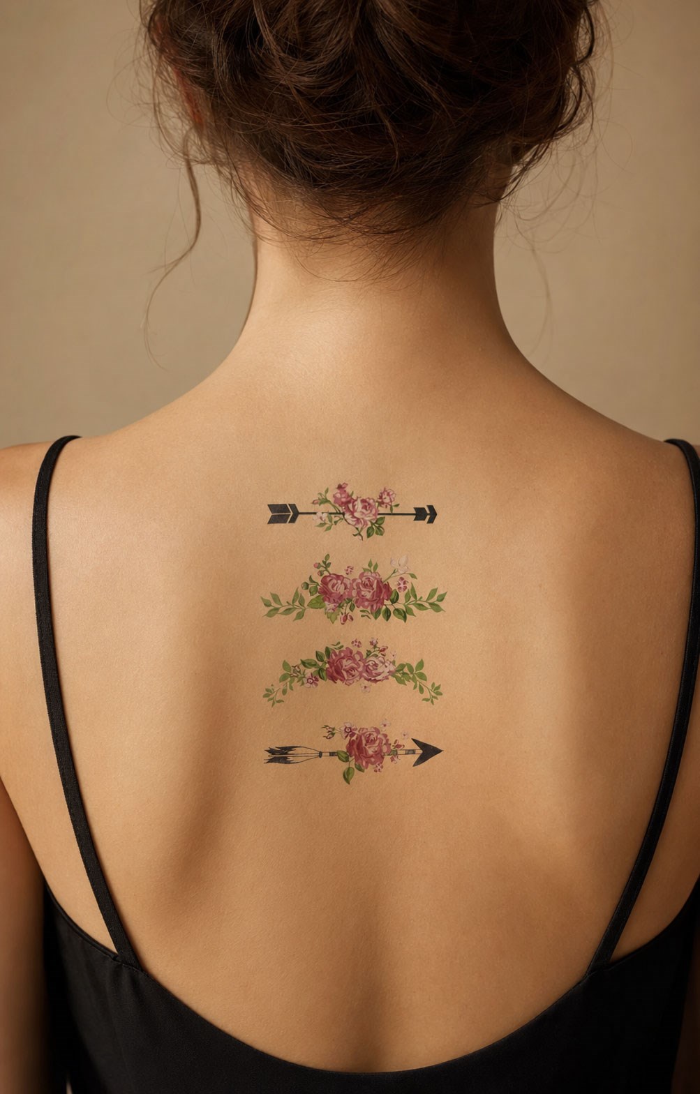 Ok ve Gül Mini Geçici Dövme Tattoo
