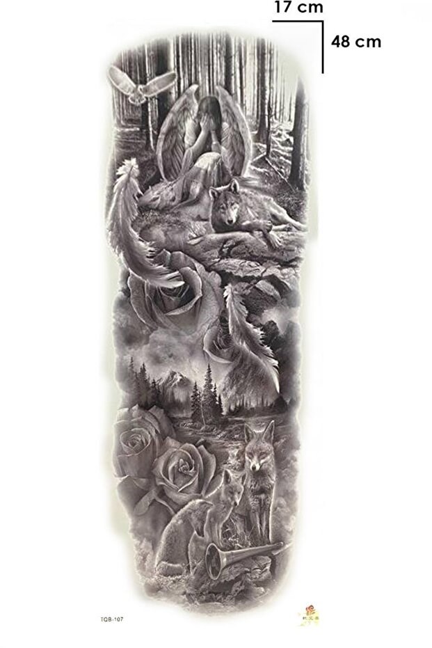 Kurt Ve Melek Geçici Dövme Tattoo