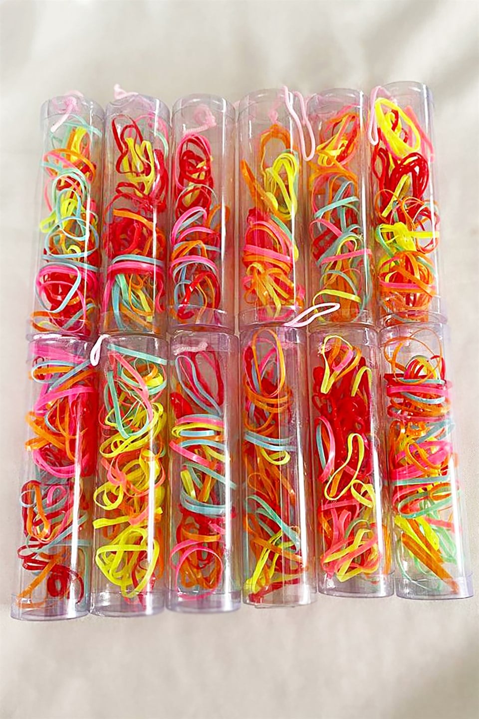 12'li Karışık Renk Perma Lastik Toka Set