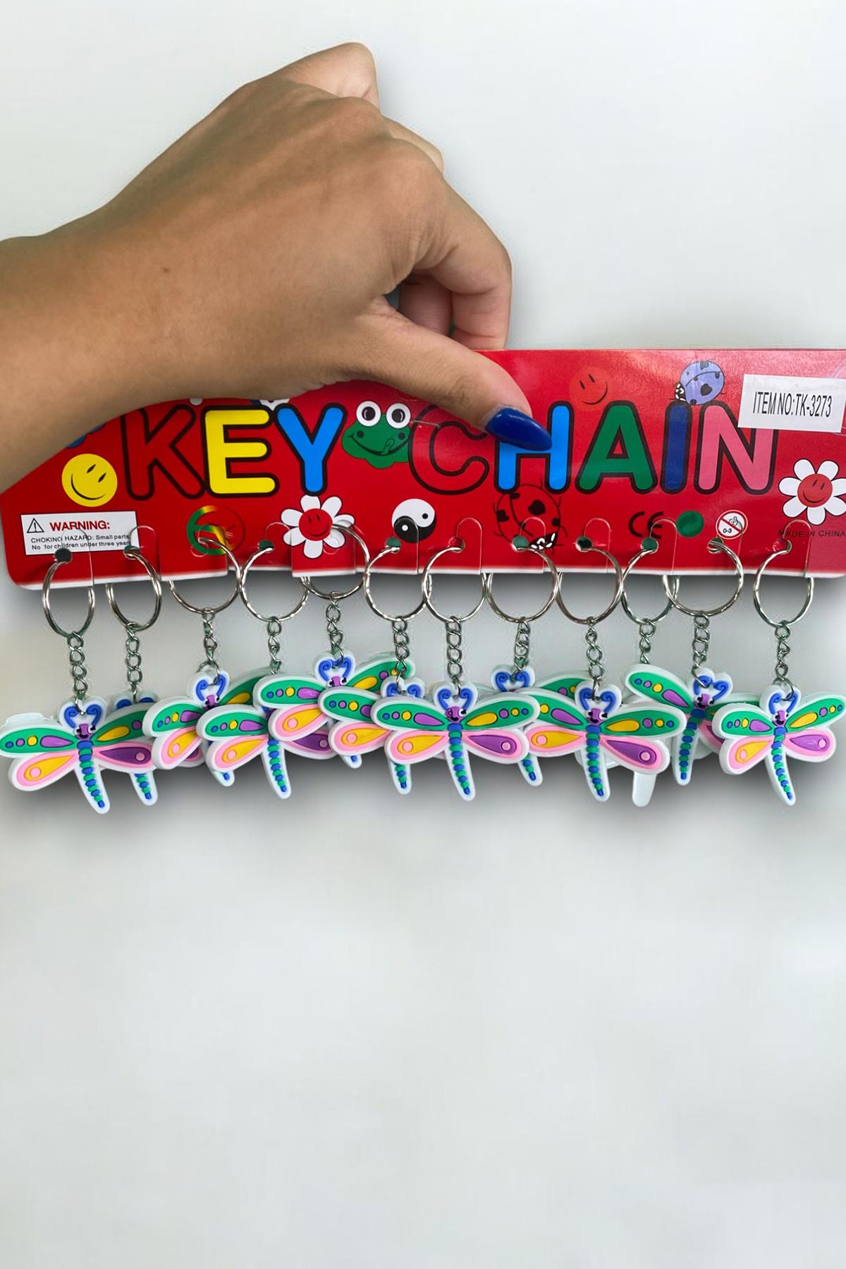 12li Karışık Renk Yusufçuk Figürlü Anahtarlık Set
