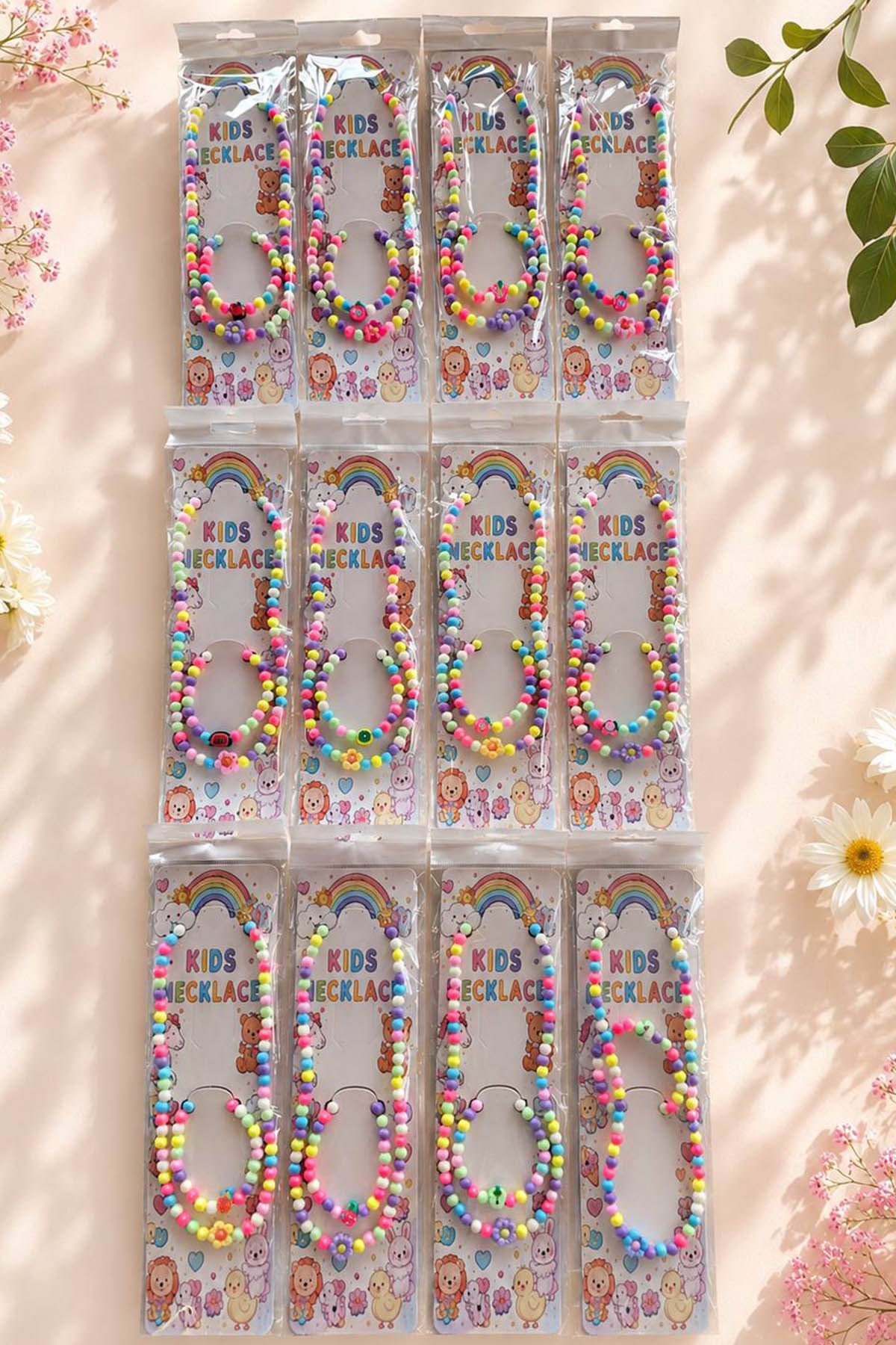 12li Karışık Figürlü Çocuk Kolye/Bileklik Set