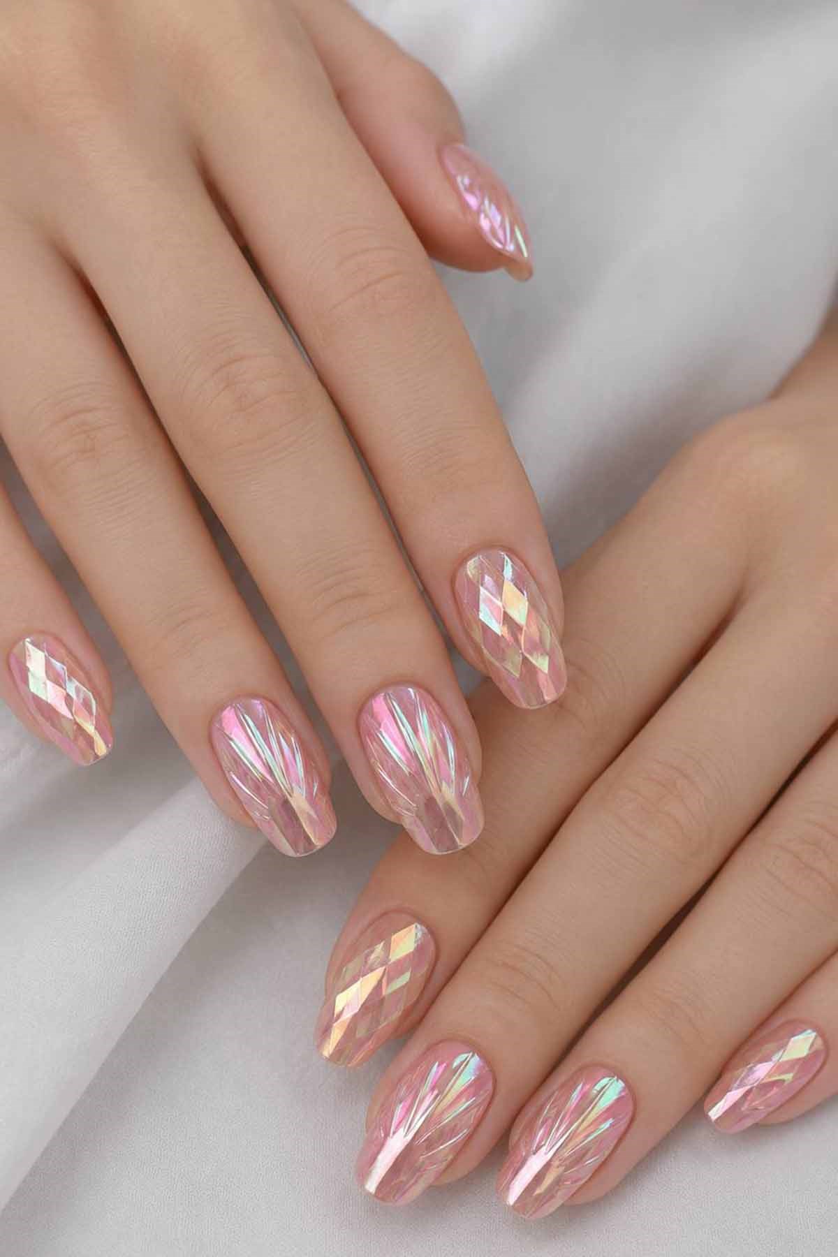Pembe Renk 12li Takma Tırnak (Yapıştırıcılı)