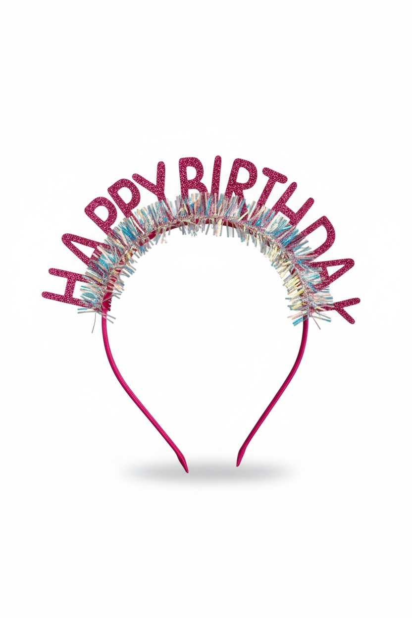 Pembe Renk Happy Birthday Yazılı Taç