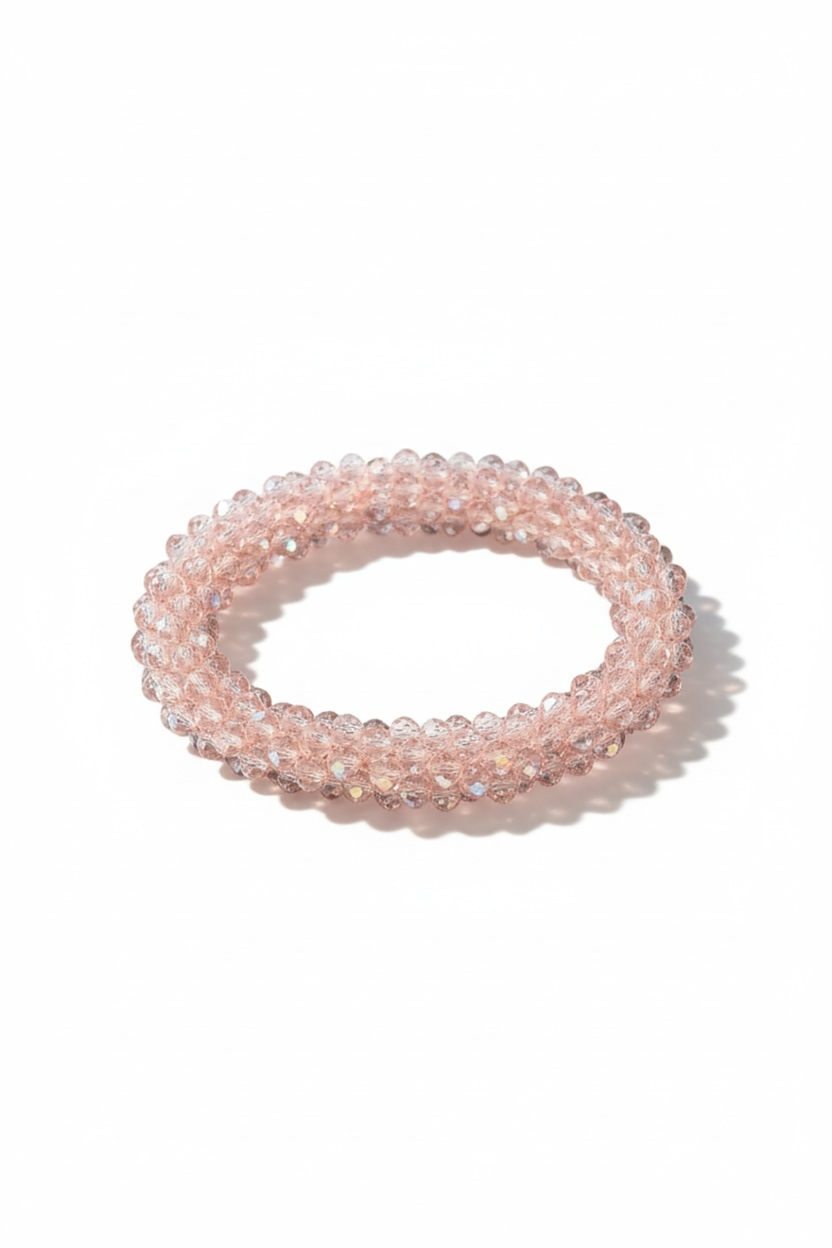 Pembe Renk Taşlı Lastik Toka