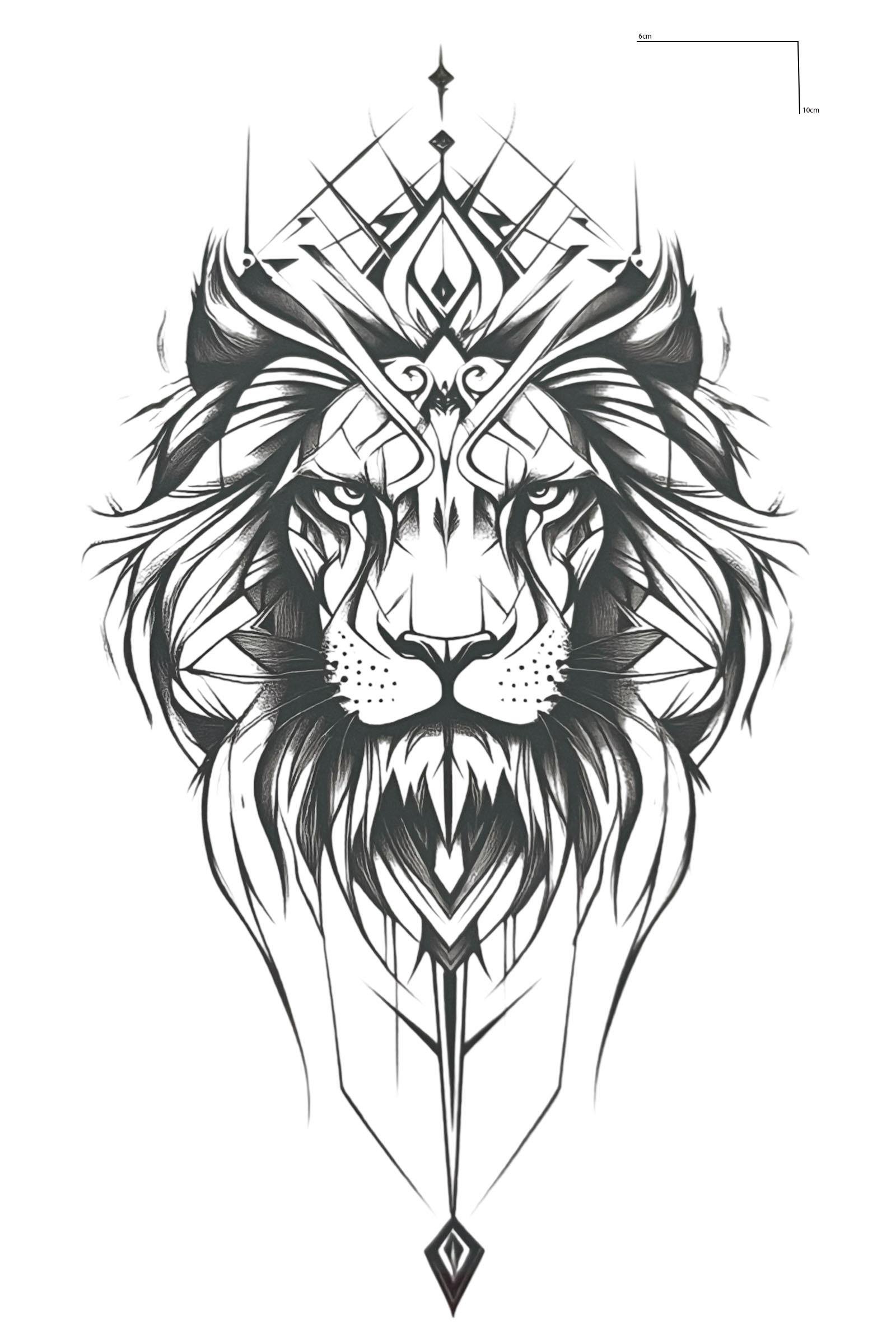 Aslan Figürlü Mini Dövme Tattoo