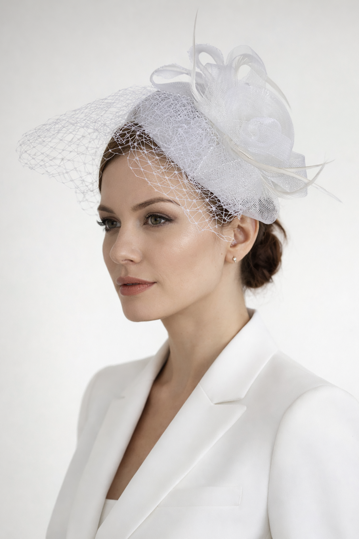 Beyaz Renk Nikah Şapkası/Vualet Şapka