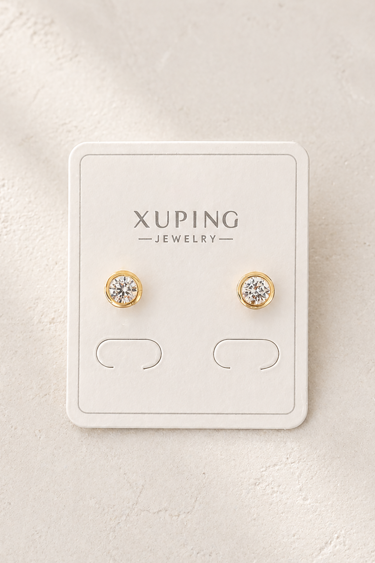 Altın Renk Taş Detaylı Xuping Küpe (Çift)