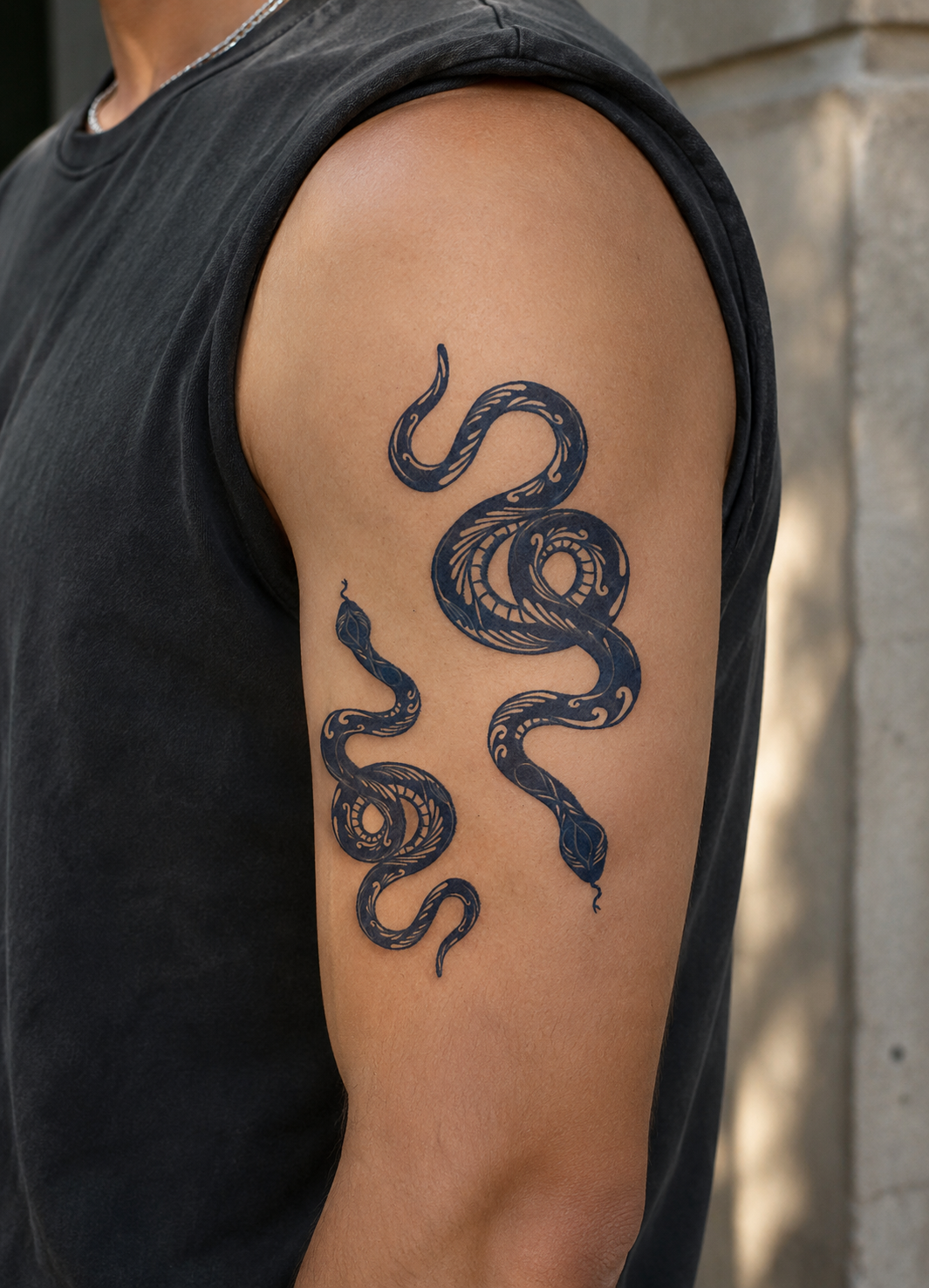 Yılan Sonradan Kararan Yarı Kalıcı Geçici Dövme Tattoo