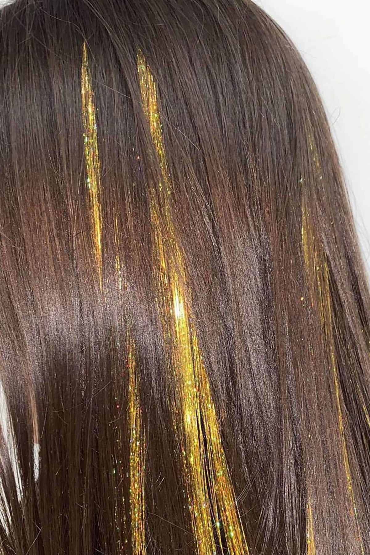Altın Renk Simli Yan Postiş Hair Tinsel Shiny Hair (50 Cm)