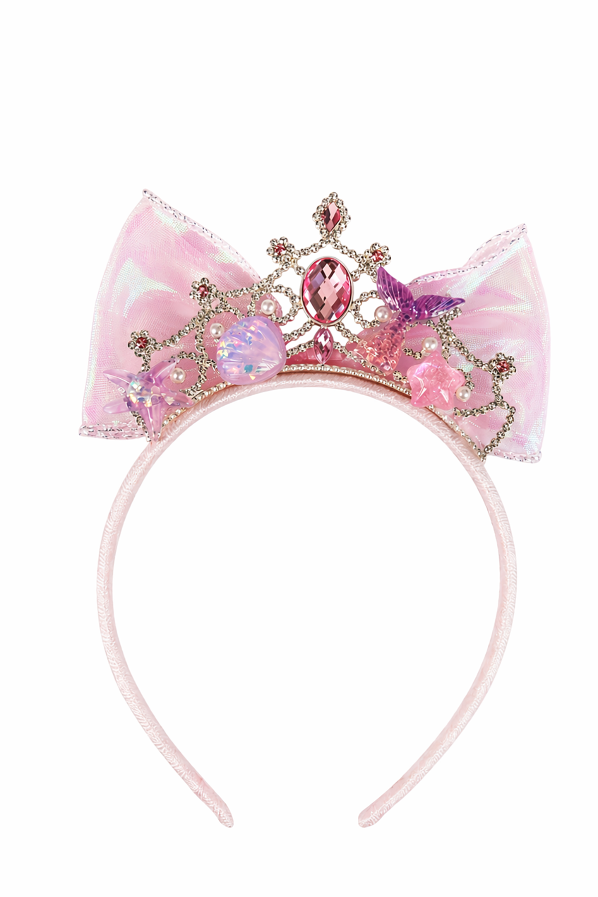 Pembe Renk Taş Detaylı Çocuk Taç