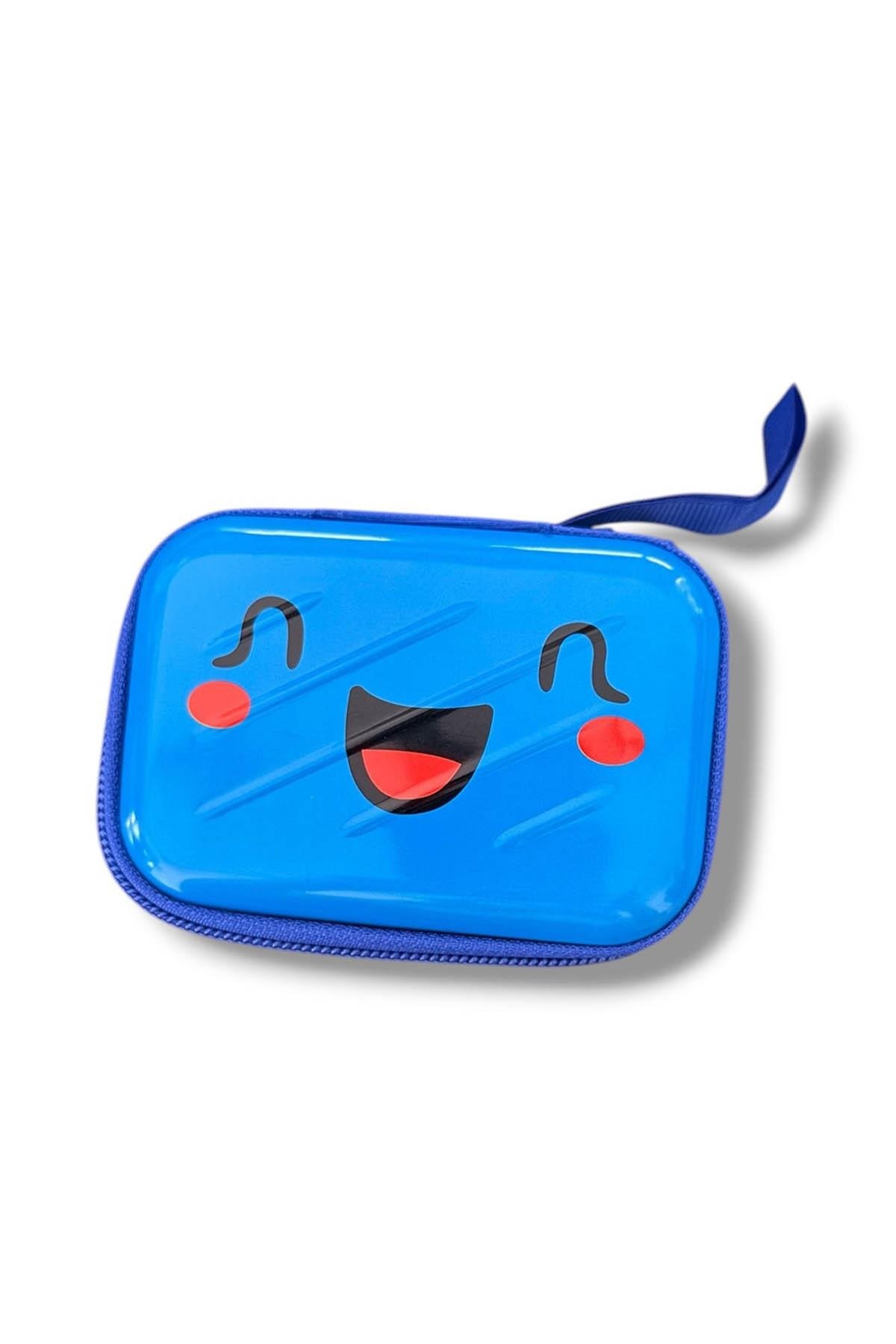 Koyu Mavi Renk Emojili Çocuk Cüzdan