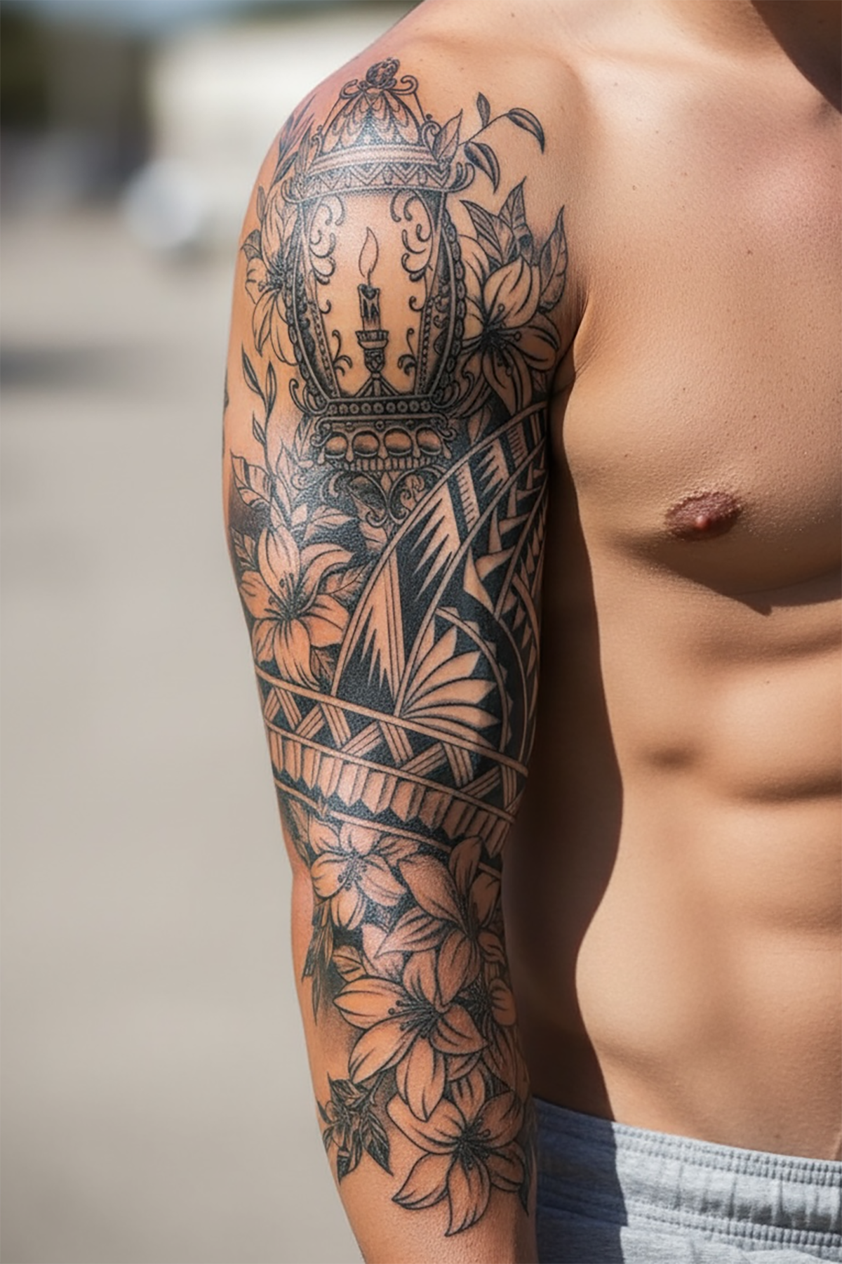 Çiçek Figürlü 12 Saat Sonra Kararan Geçici Kol Dövme Tattoo