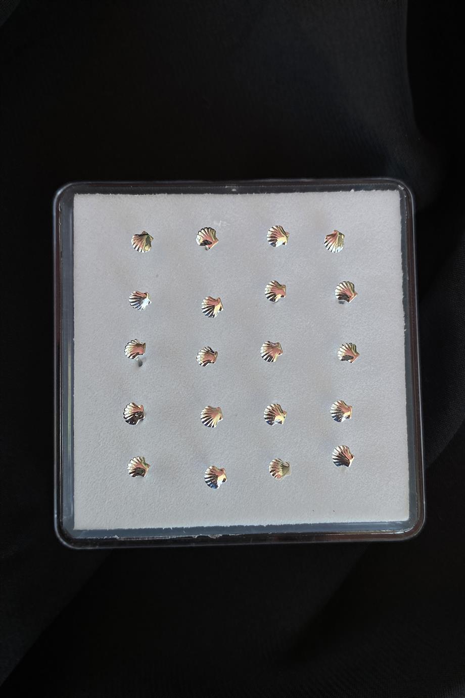 20li Gümüş Renk Midye Figürlü Hızma Set
