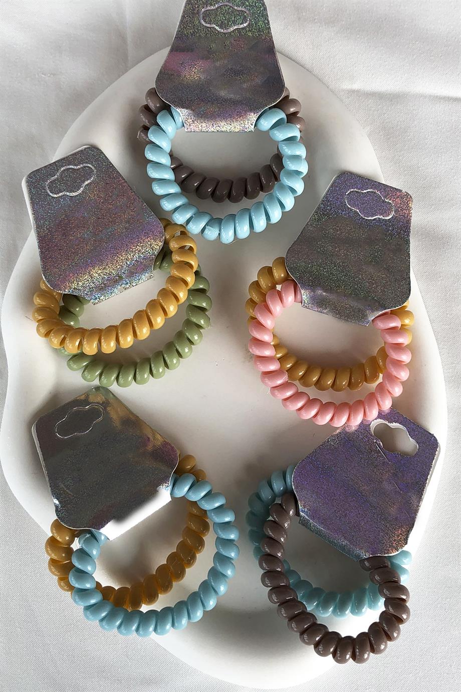 20li Karışık Renk İkili Helezon Toka Set