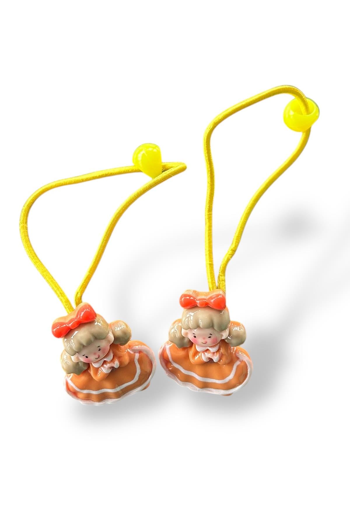 20li Karışık Renk Kız Figürlü Lastik Toka Set