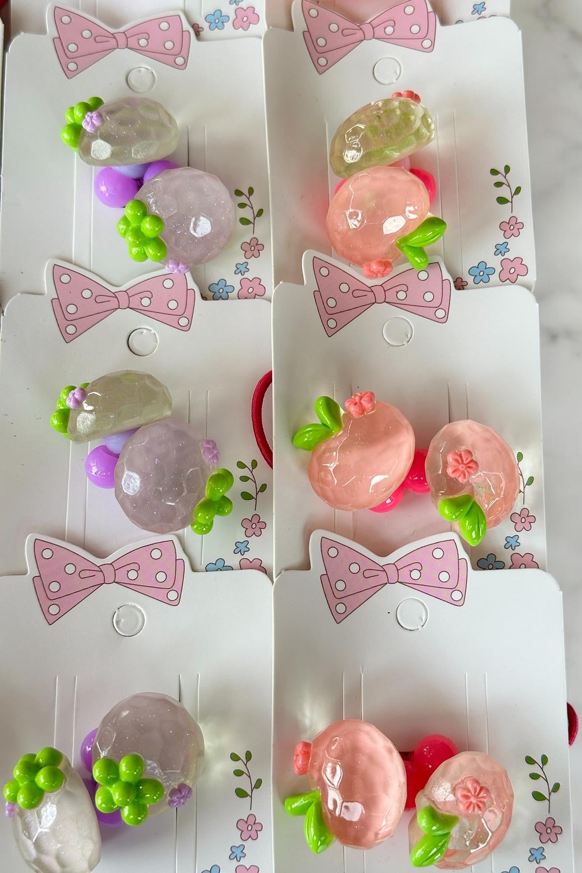 20li Karışık Renk Meyve Figürlü Lastik Toka Set