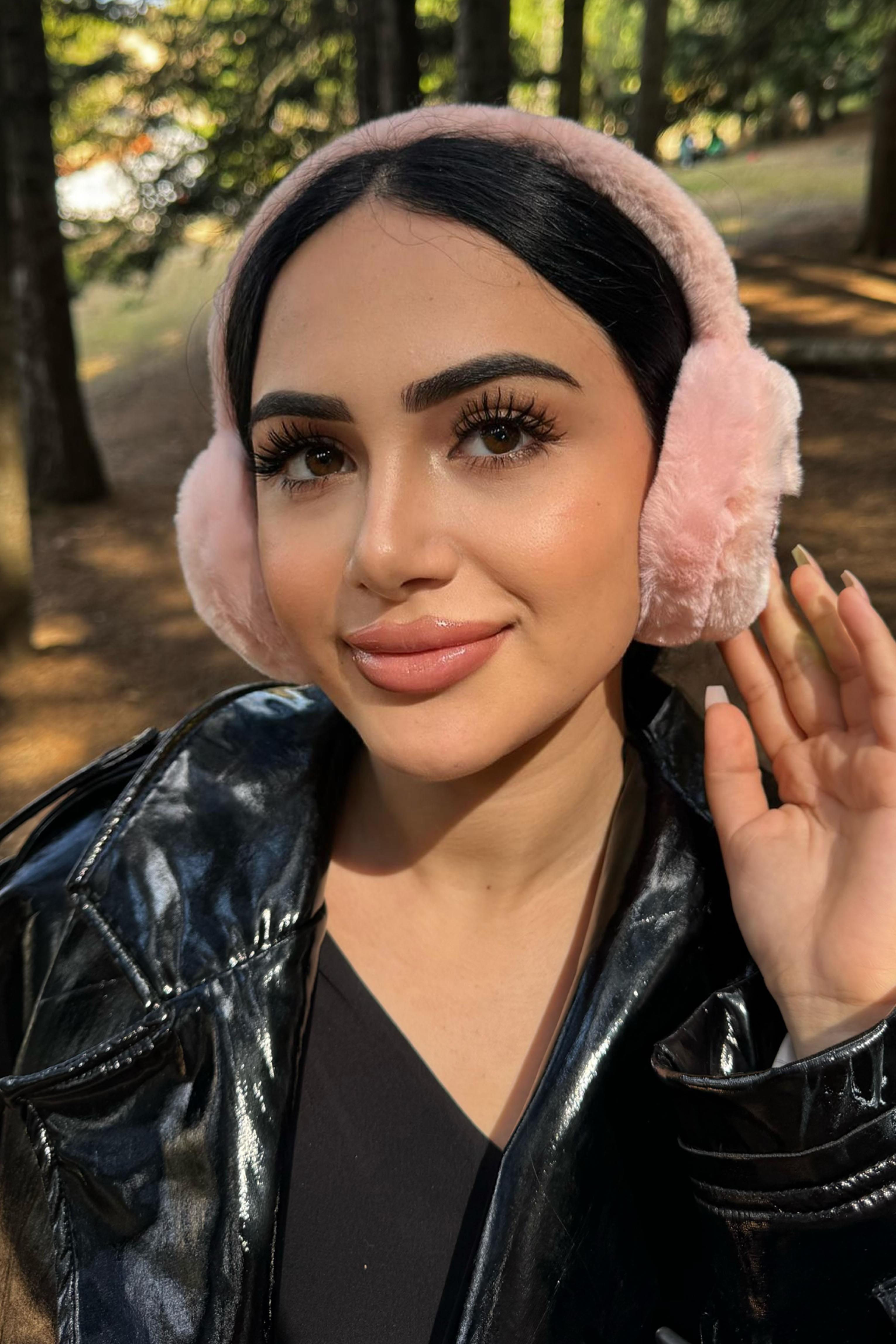 Pembe Renk Taç Figürlü Peluş Kulaklık