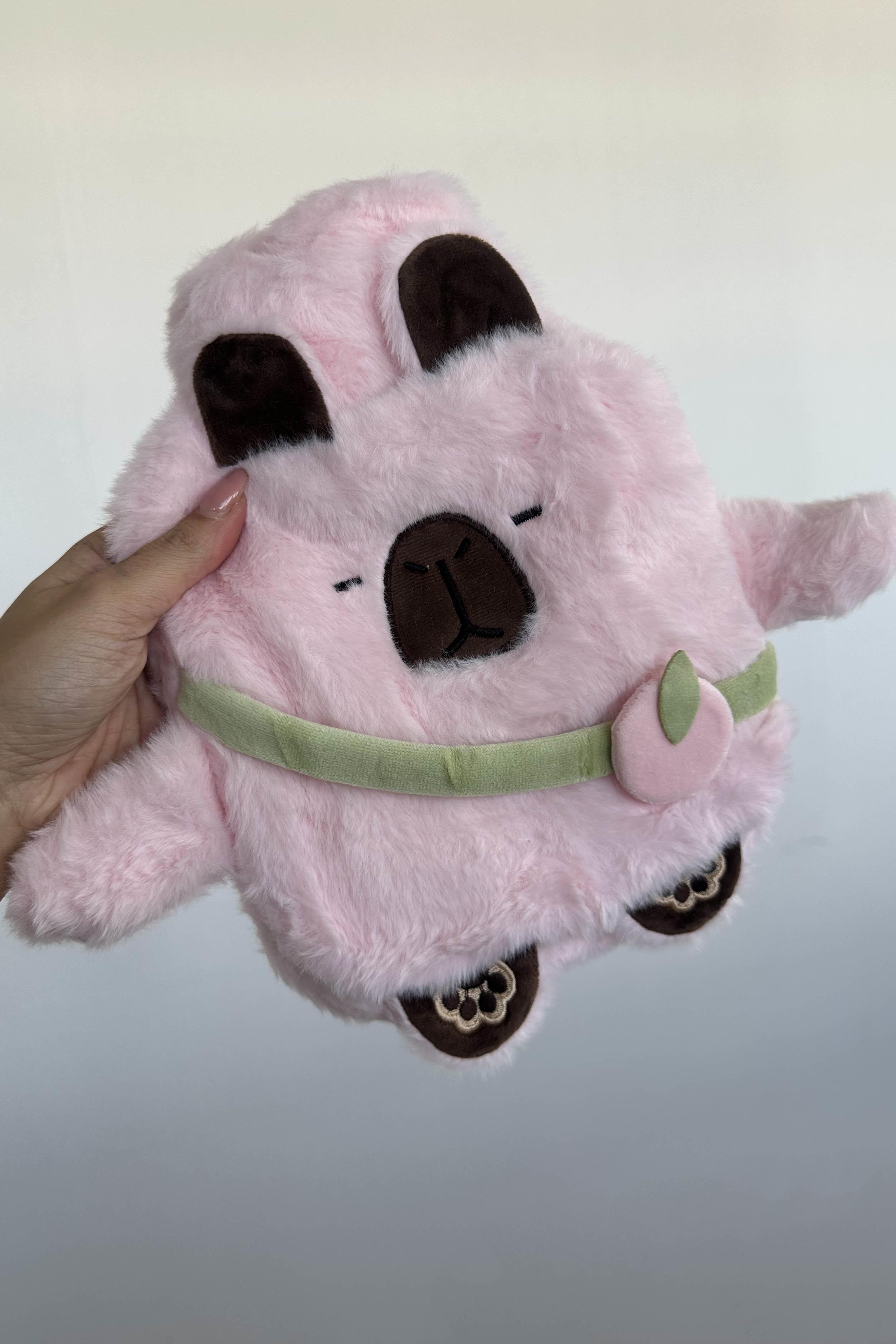 Pembe Renk Kapibara Figürlü Peluş Sıcak Su Torbası