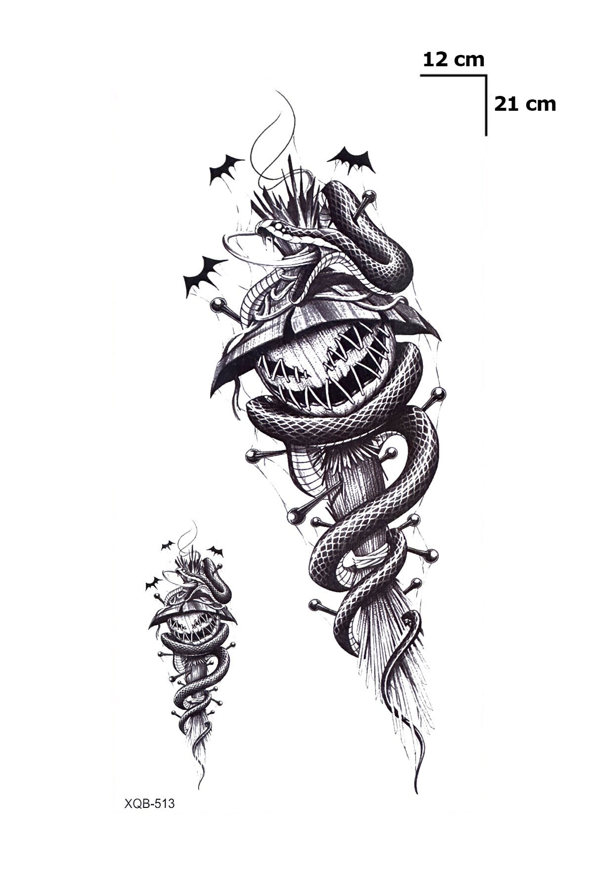 Korkuluk ve Yılan Geçici Dövme Tattoo