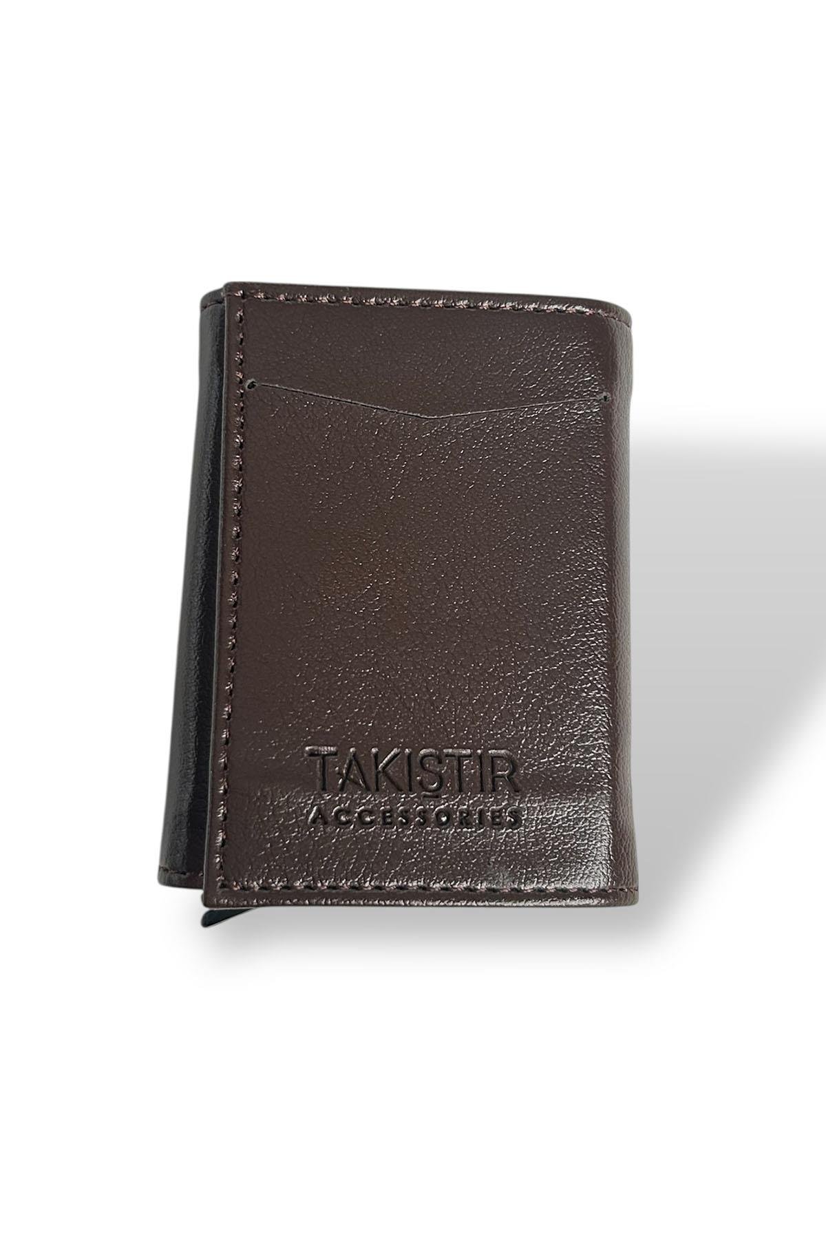 Koyu Kahve Renk Otomatik Cüzdan/Kartlık