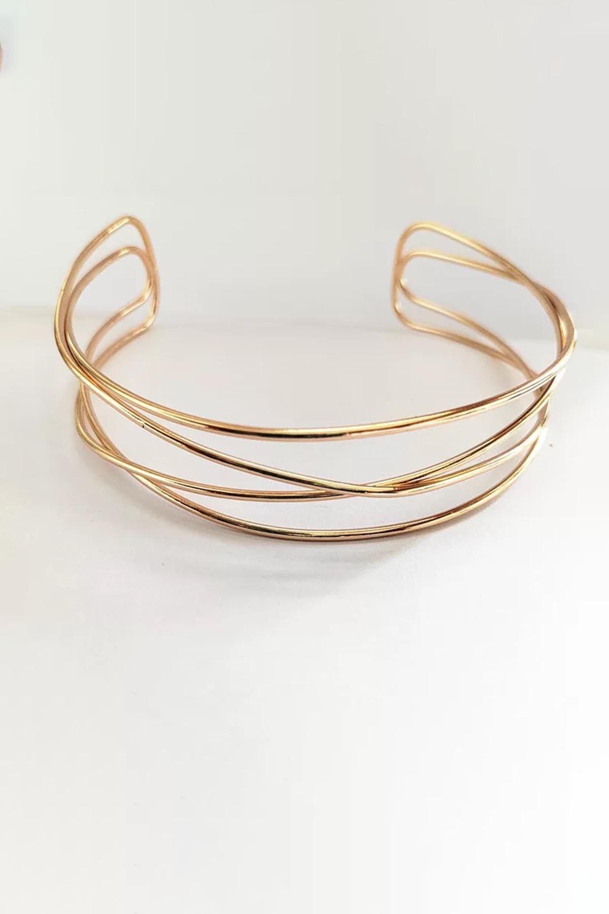 Altın Renk Metal Choker Kolye