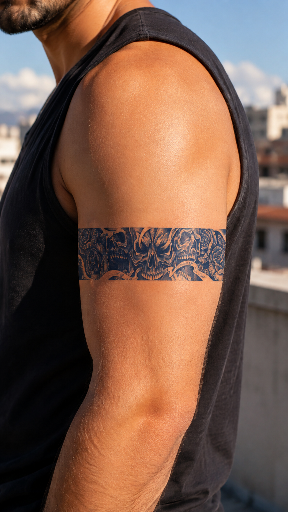 Kurukafa Şerit Sonradan Kararan Yarı Kalıcı Geçici Dövme Tattoo