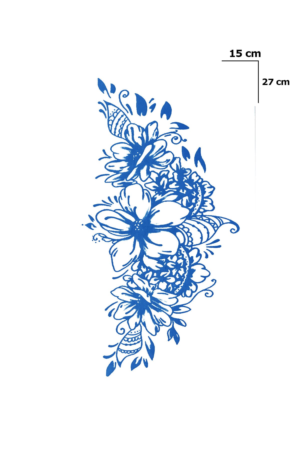 Çiçekli Sonradan Kararan Yarı Kalıcı Geçici Dövme Tattoo