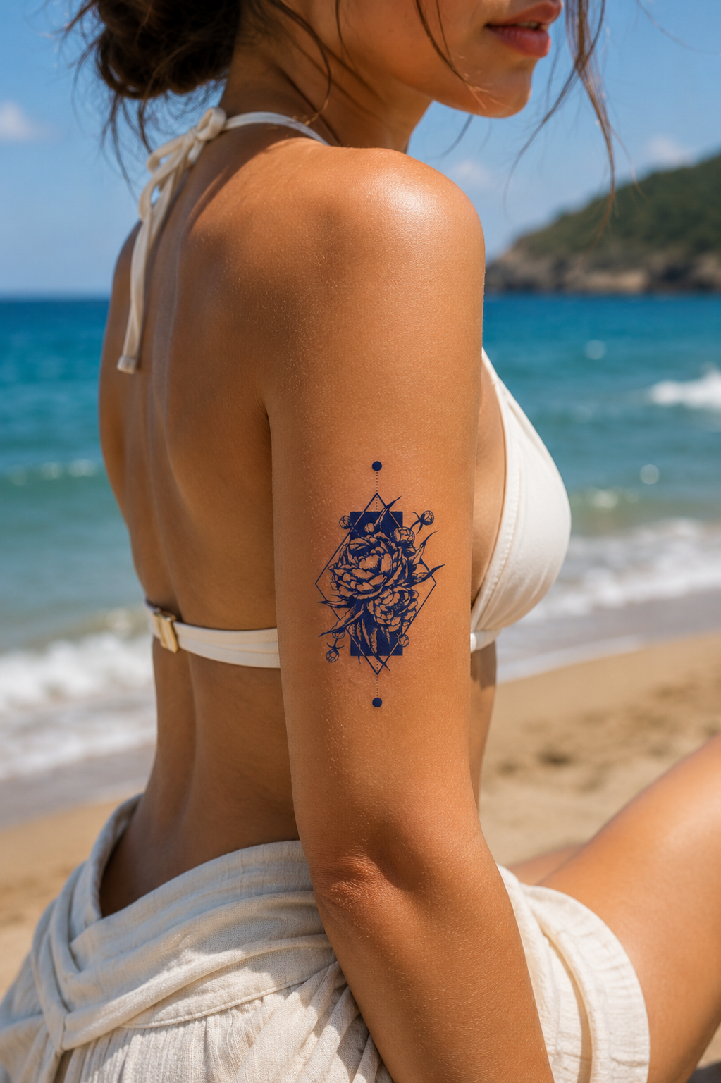 Gül Sonradan Kararan Yarı Kalıcı Geçici Dövme Tattoo