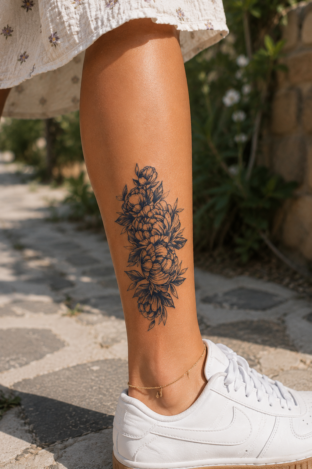 Çiçek Sonradan Kararan Yarı Kalıcı Geçici Dövme Tattoo