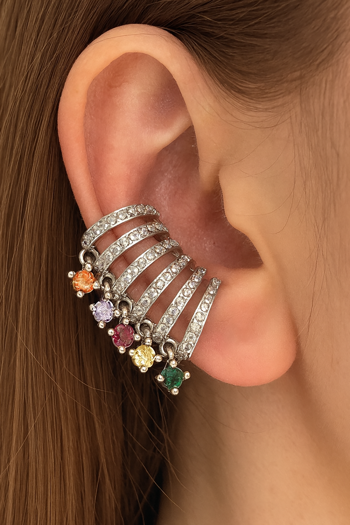 Altın Renk Taş Detaylı YSX Ear Cuff (Tek)
