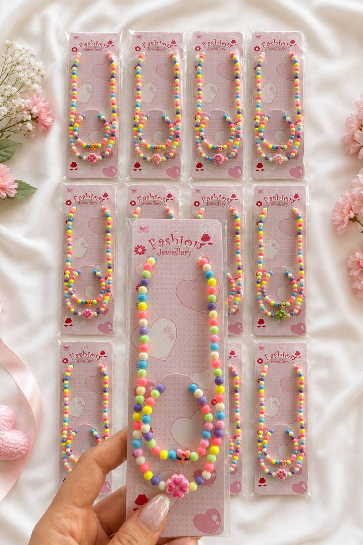 12li Karışık Figürlü Çocuk Kolye/Bileklik Set