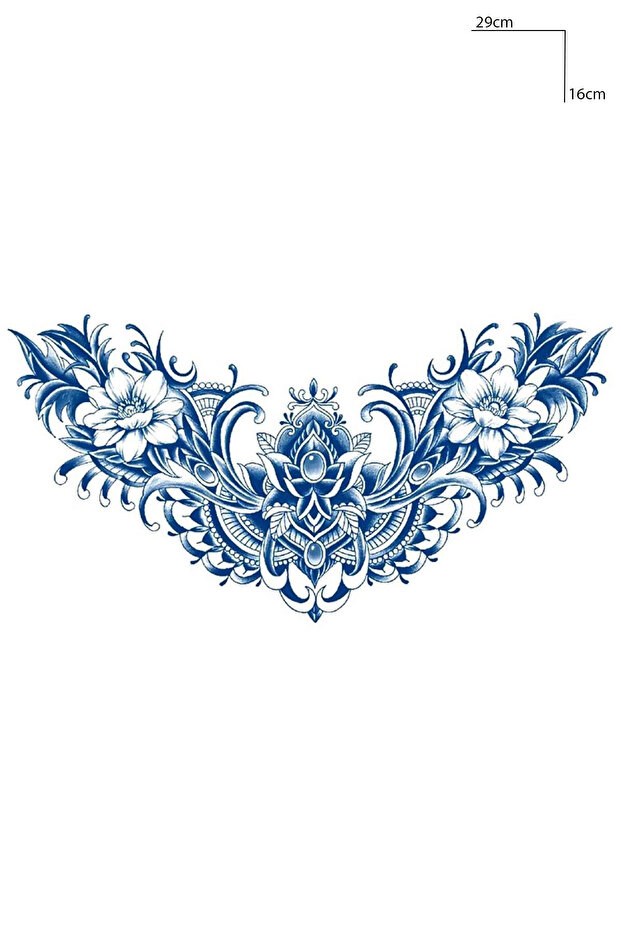 Çiçek Figürü Sonradan Kararan Yarı Kalıcı Geçici Dövme Tattoo