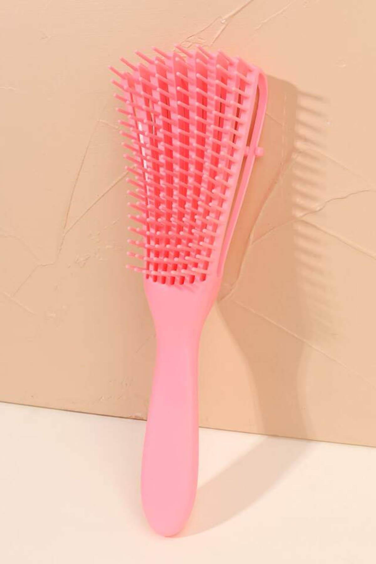 Pembe Renk Kıvırcık Saçlar İçin Dolaşmayı Önleyen Tarak