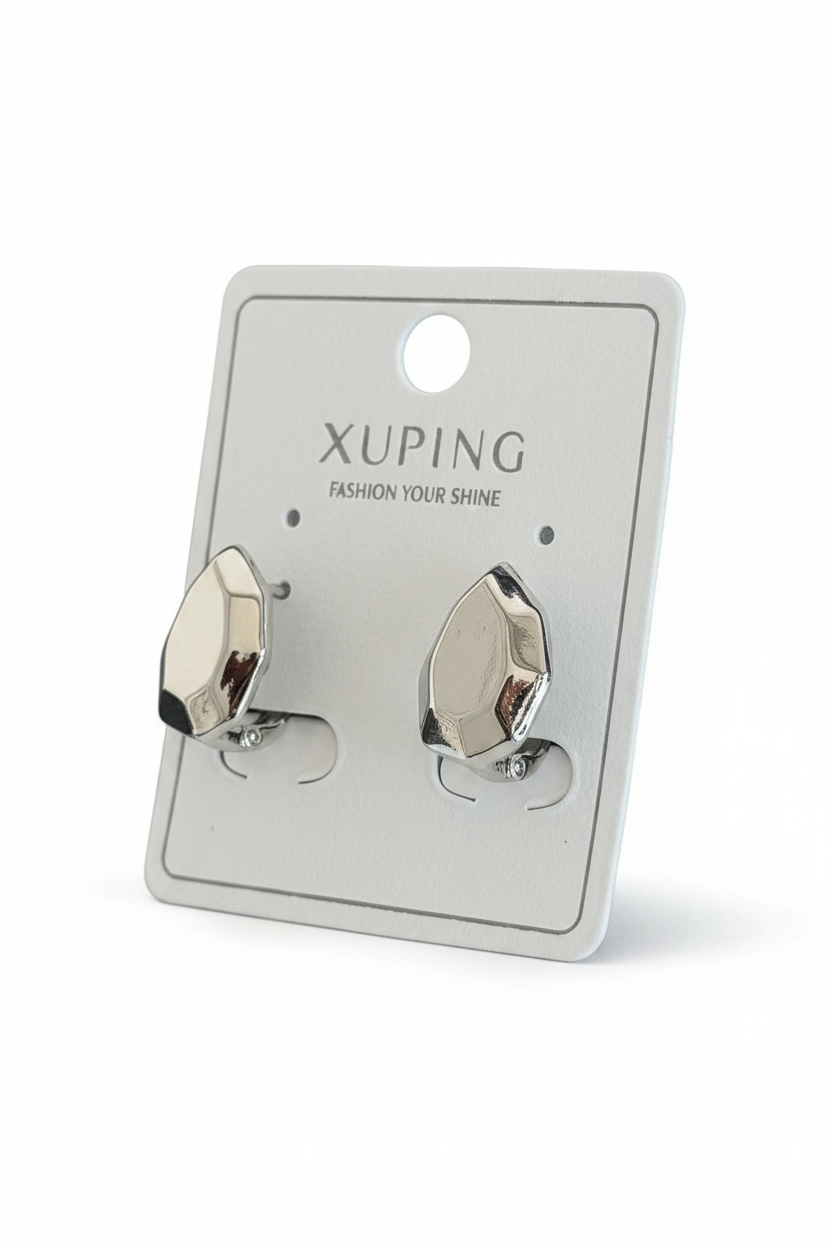 Gümüş Renk Damla Detaylı Xuping Küpe (Çift)