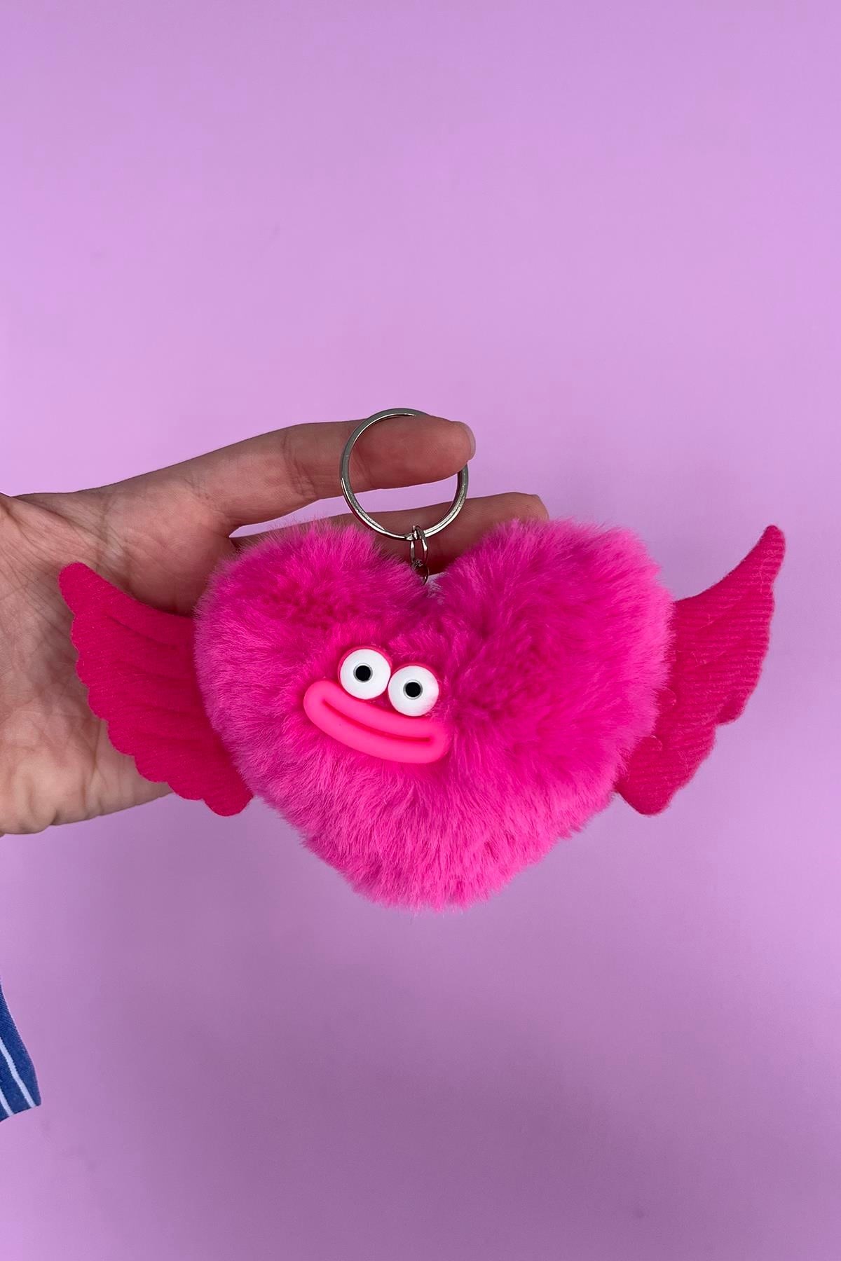 Pembe Renk Canavar Figürlü Peluş Anahtarlık