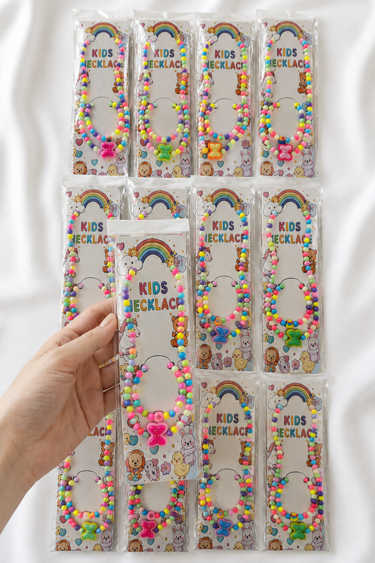 12li Karışık Figürlü Çocuk  Kolye/Bileklik Set