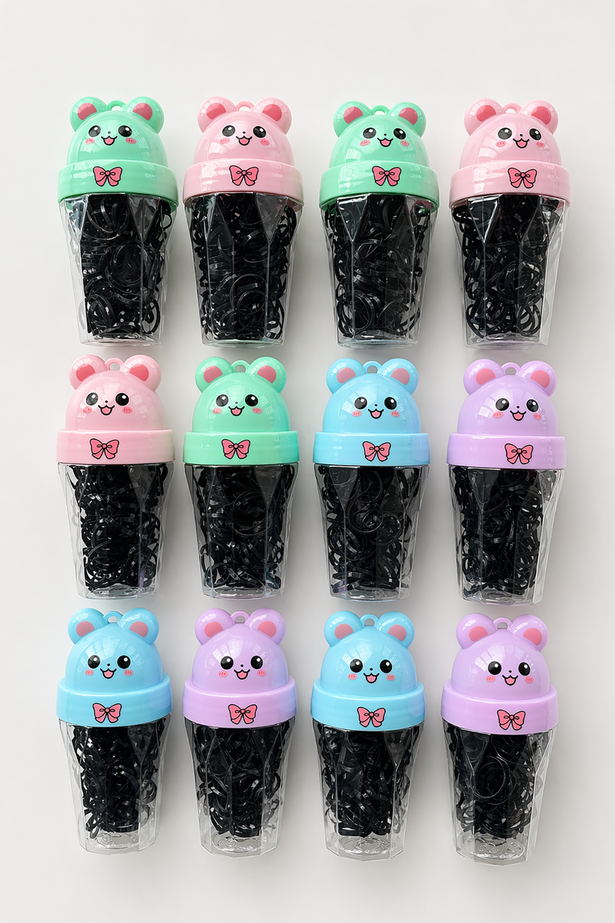 12li Siyah Renk Perma Lastik Toka Set