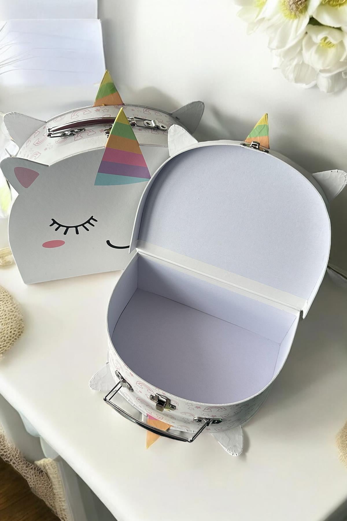 2li Karışık Renk Unicorn Figürlü Hediye Kutusu