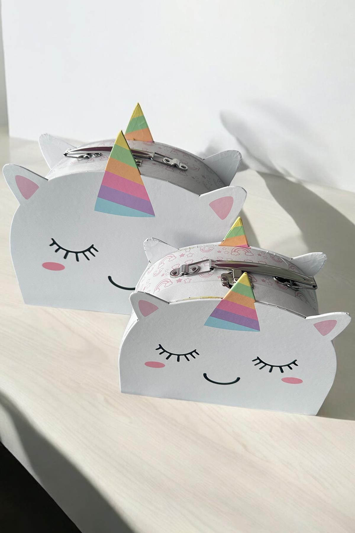 2li Karışık Renk Unicorn Figürlü Hediye Kutusu